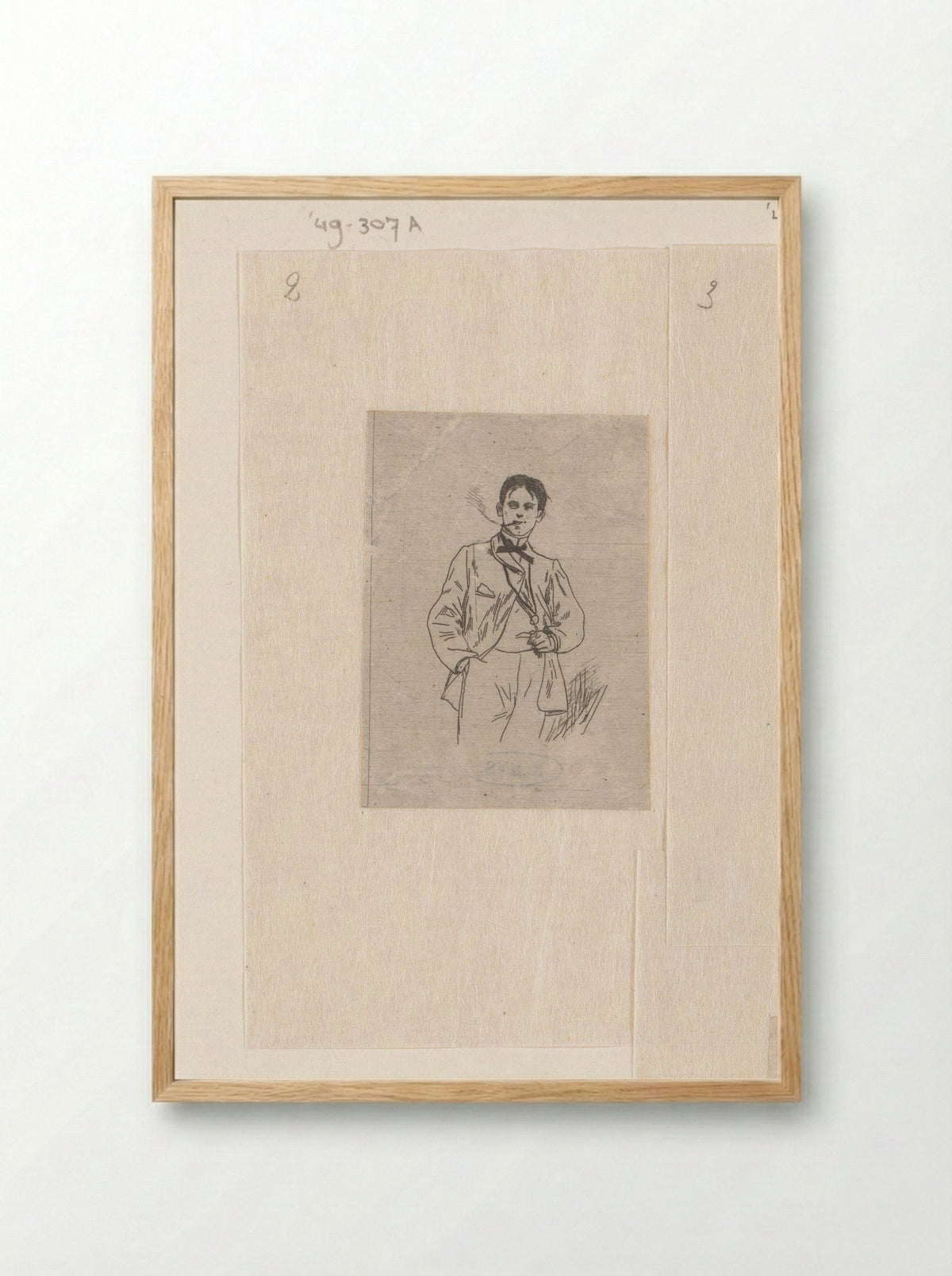 Rokende jongeman - Félicien Rops - Framed Print Wood