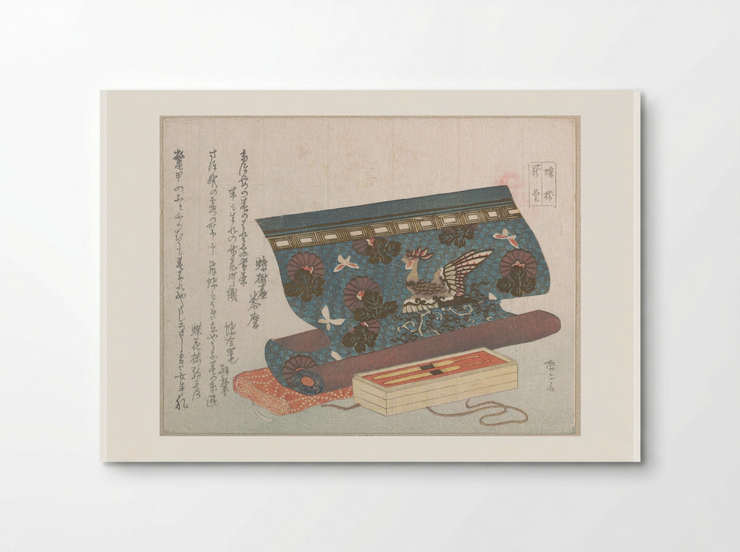 Roll of Cloth for an Obi and Tortoise-shell Hair Ornaments - Ryūryūkyo Shinsai - Poster