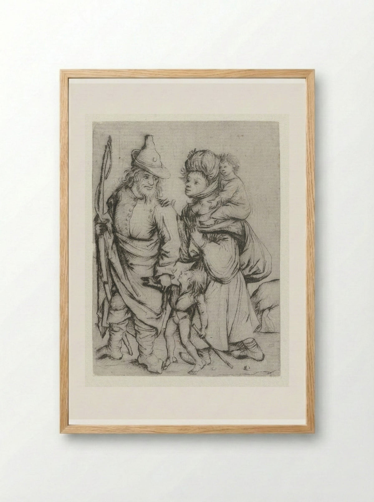 Roma familie - Master of the Amsterdam Cabinet - Framed Print Wood