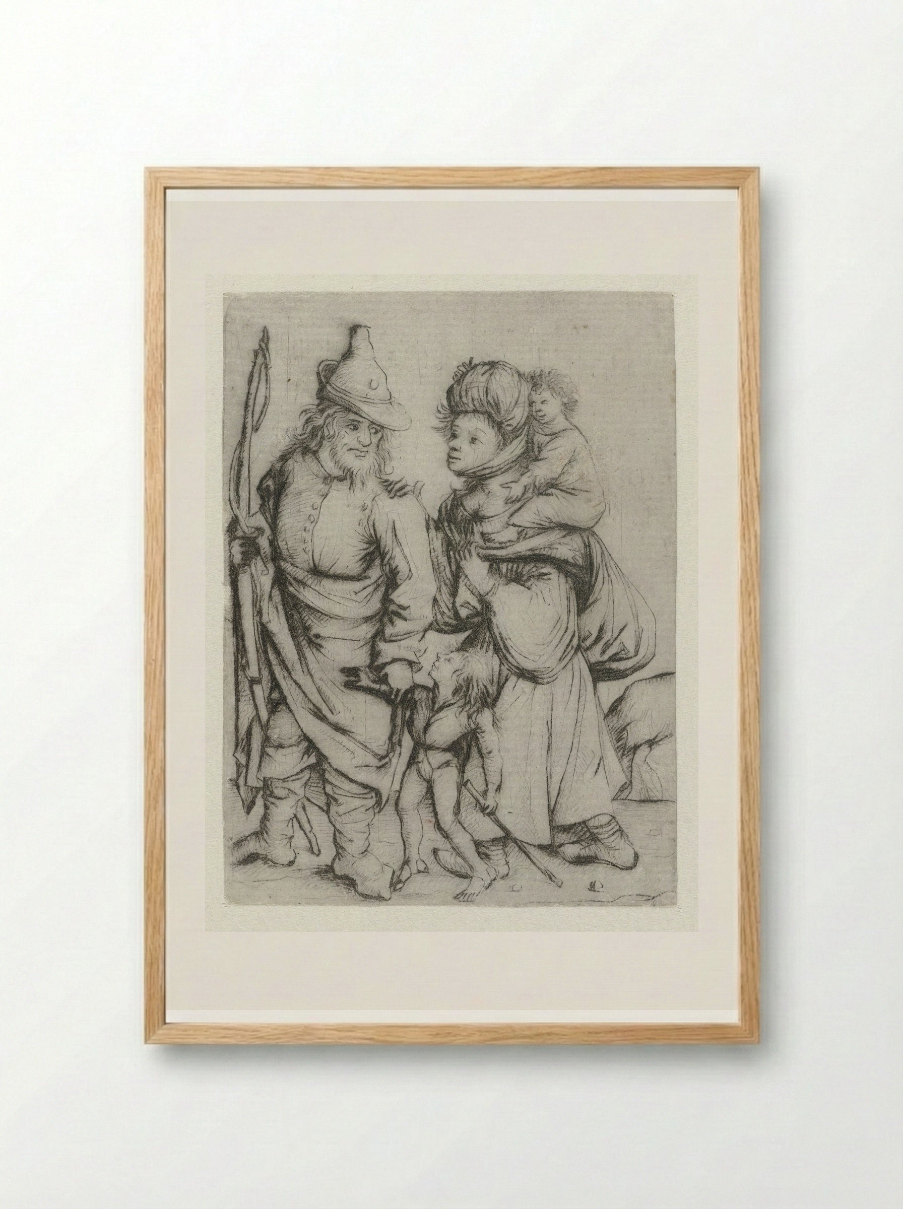 Roma familie - Master of the Amsterdam Cabinet - Framed Print Wood