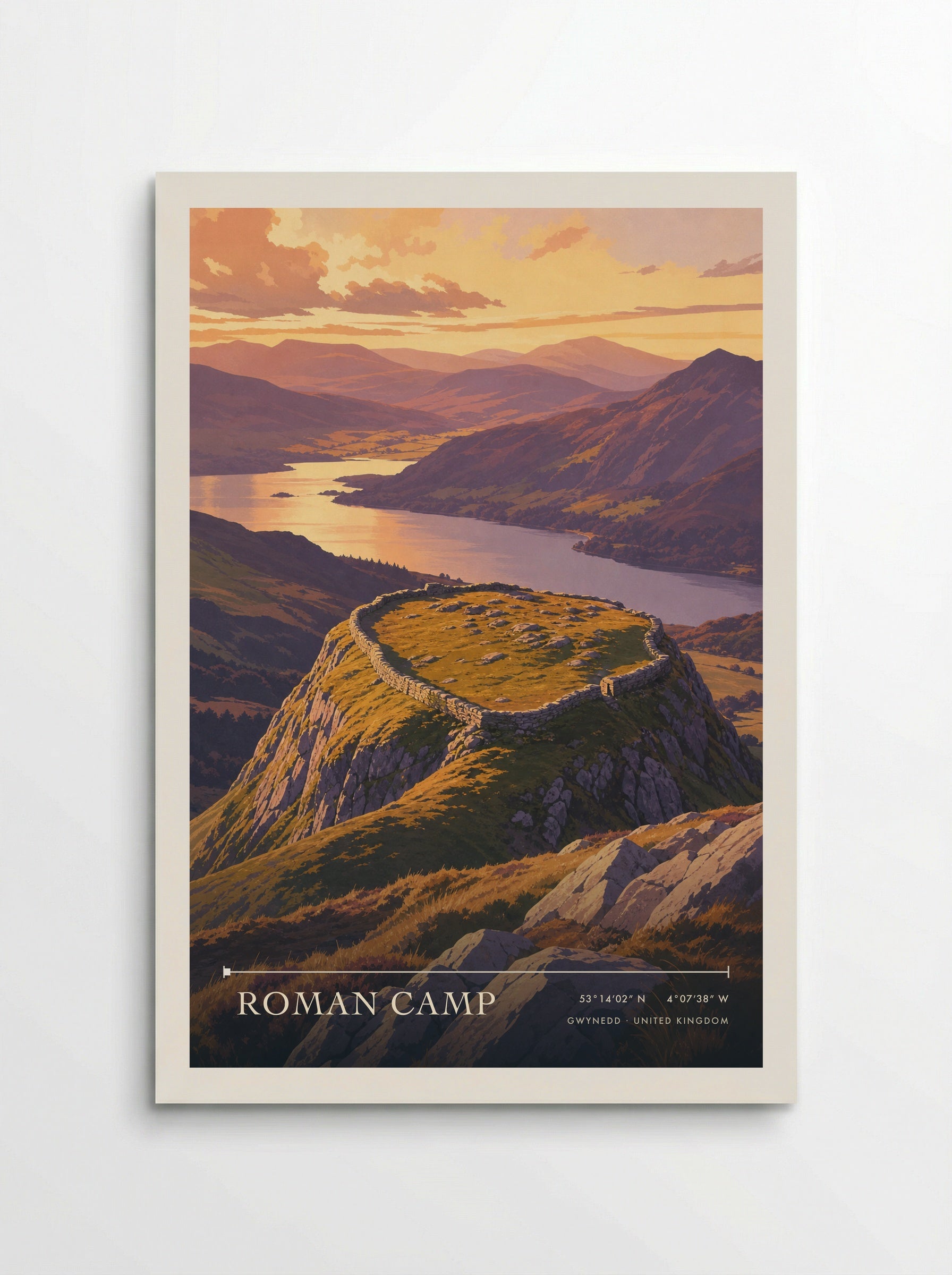 Roman Camp Gwynedd United Kingdom Travel Poster - Poster
