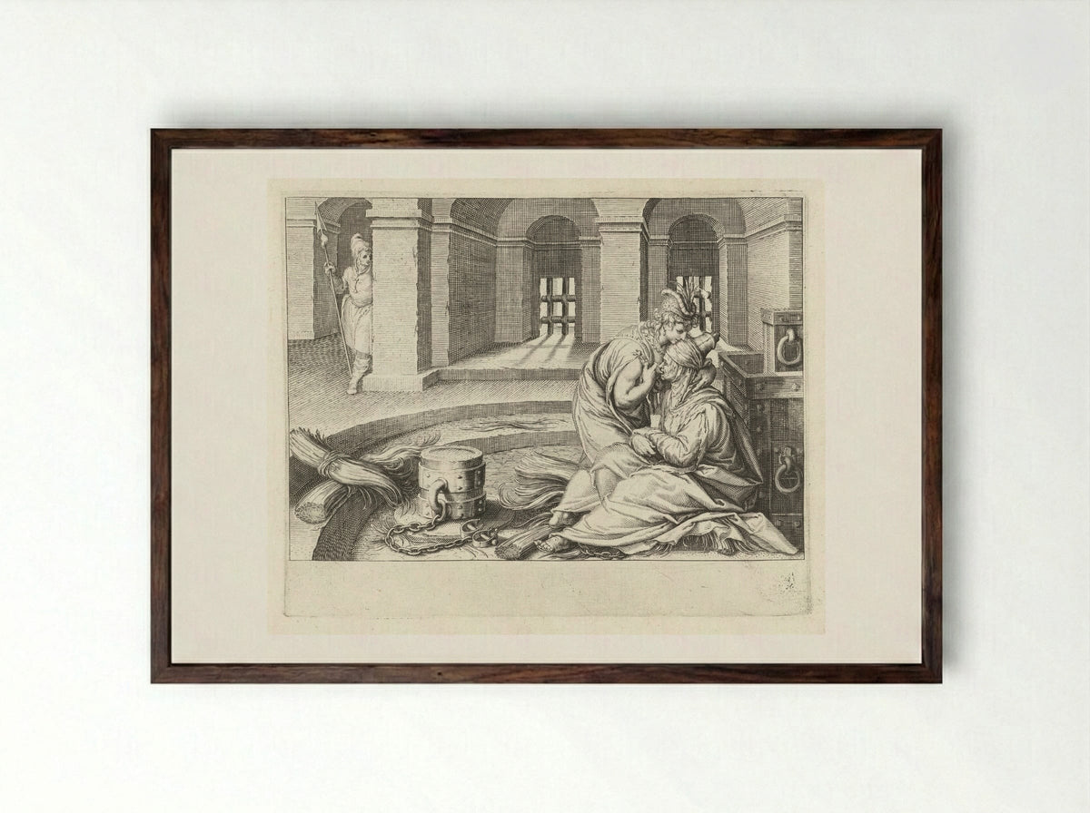 Roman Charity - Zacharias Dolendo - Framed Print Dark Wood