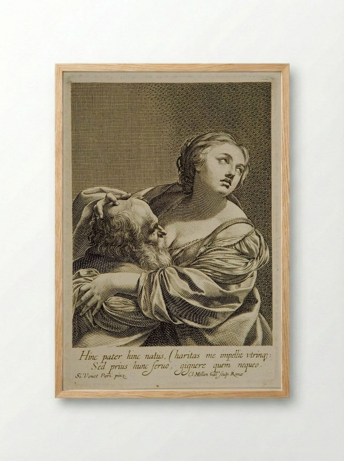 Roman Charity - Claude Mellan - Framed Print Wood