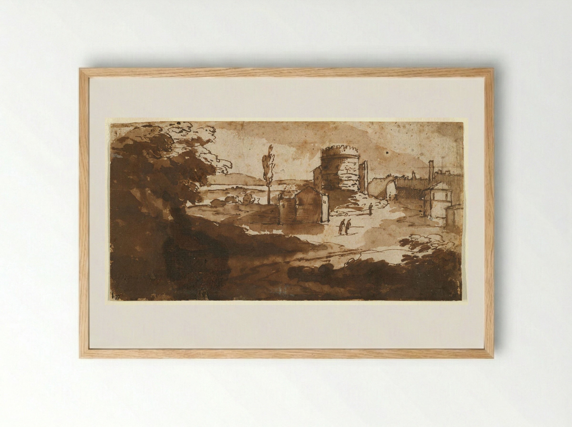 Roman Landscape - Claude Lorrain - Framed Print Wood
