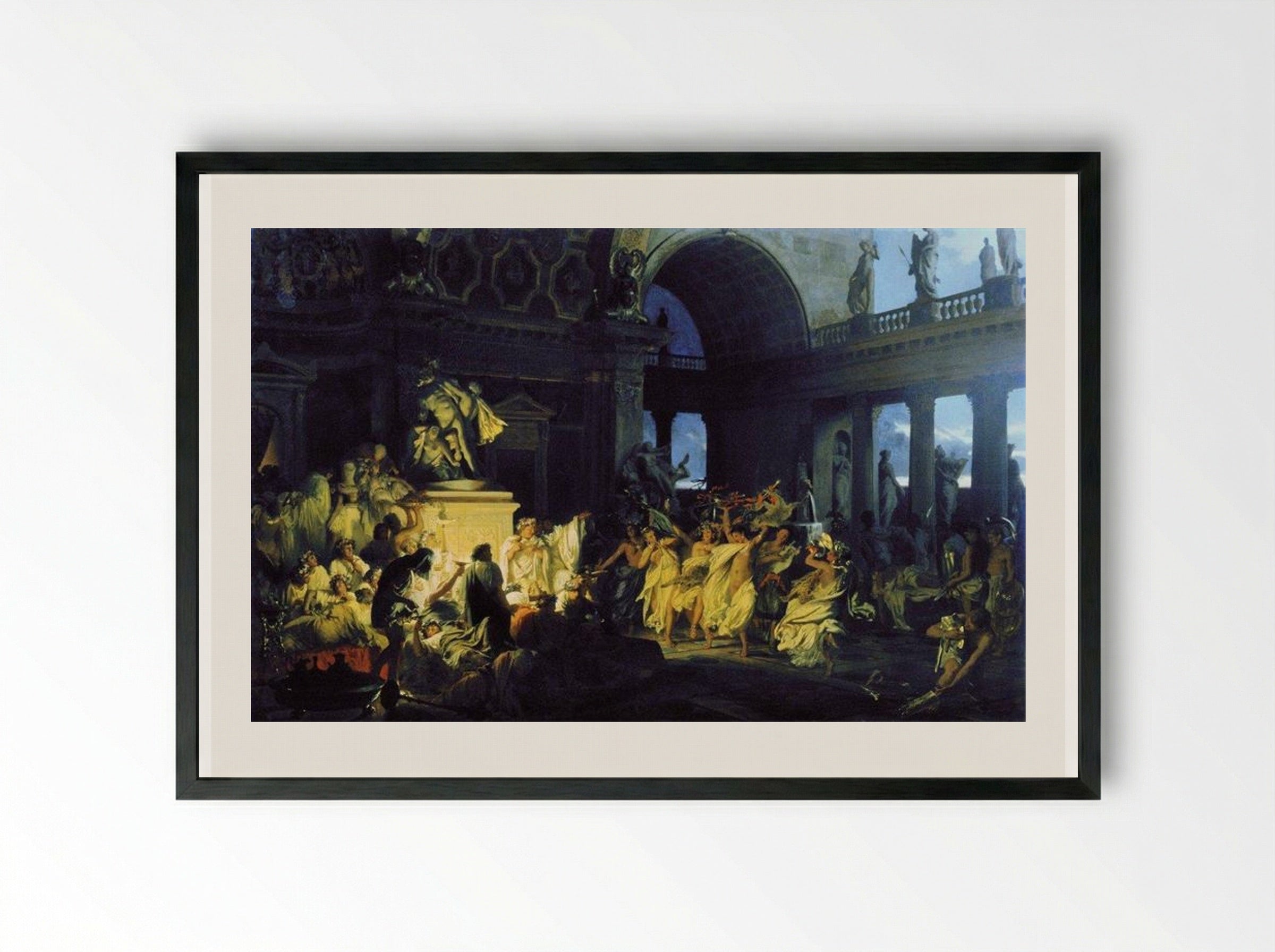 Roman Orgy in the Time of Caesars - Henryk Siemiradzki - Framed Print Black
