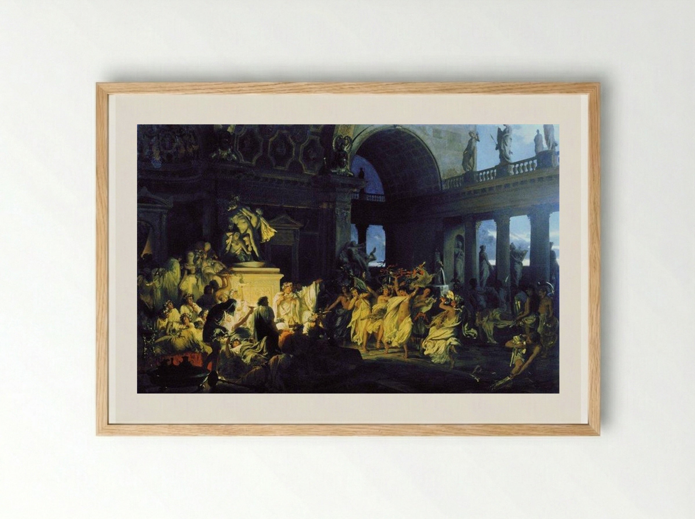 Roman Orgy in the Time of Caesars - Henryk Siemiradzki - Framed Print Wood