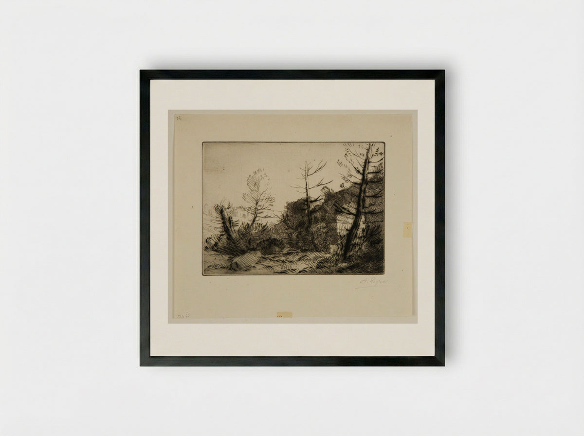 Roman Ruin - Alphonse Legros - Framed Print Black