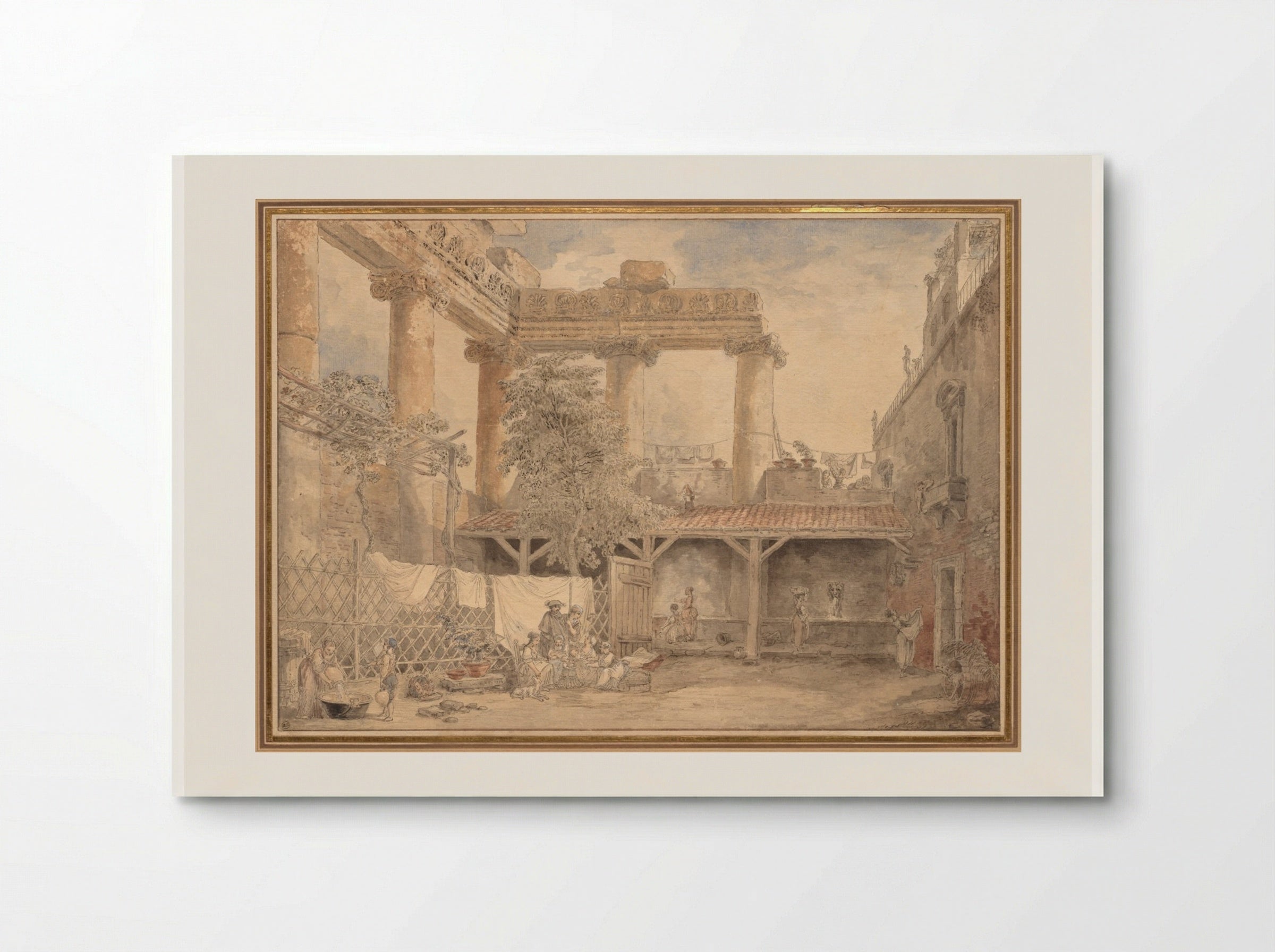 Roman Ruins, Villa Pamfili - Hubert Robert - Poster