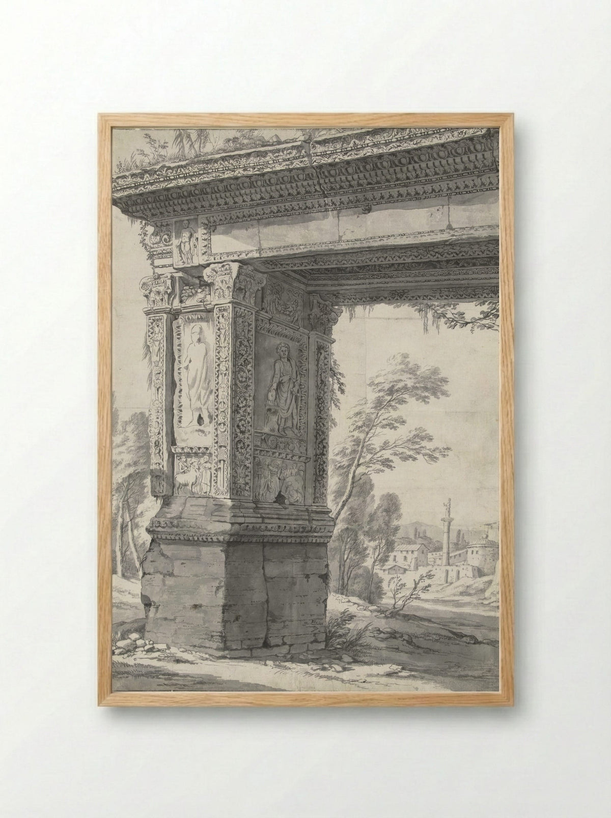 Roman Triumphal Arch - Willem Romeyn - Framed Print Wood