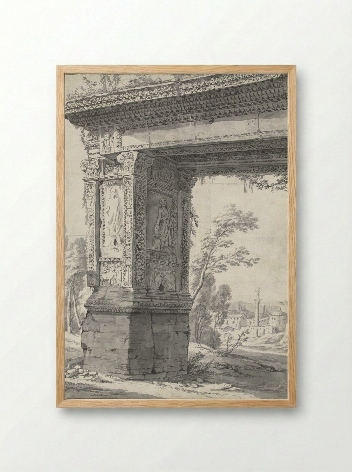 Roman Triumphal Arch - Willem Romeyn - Framed Print Wood