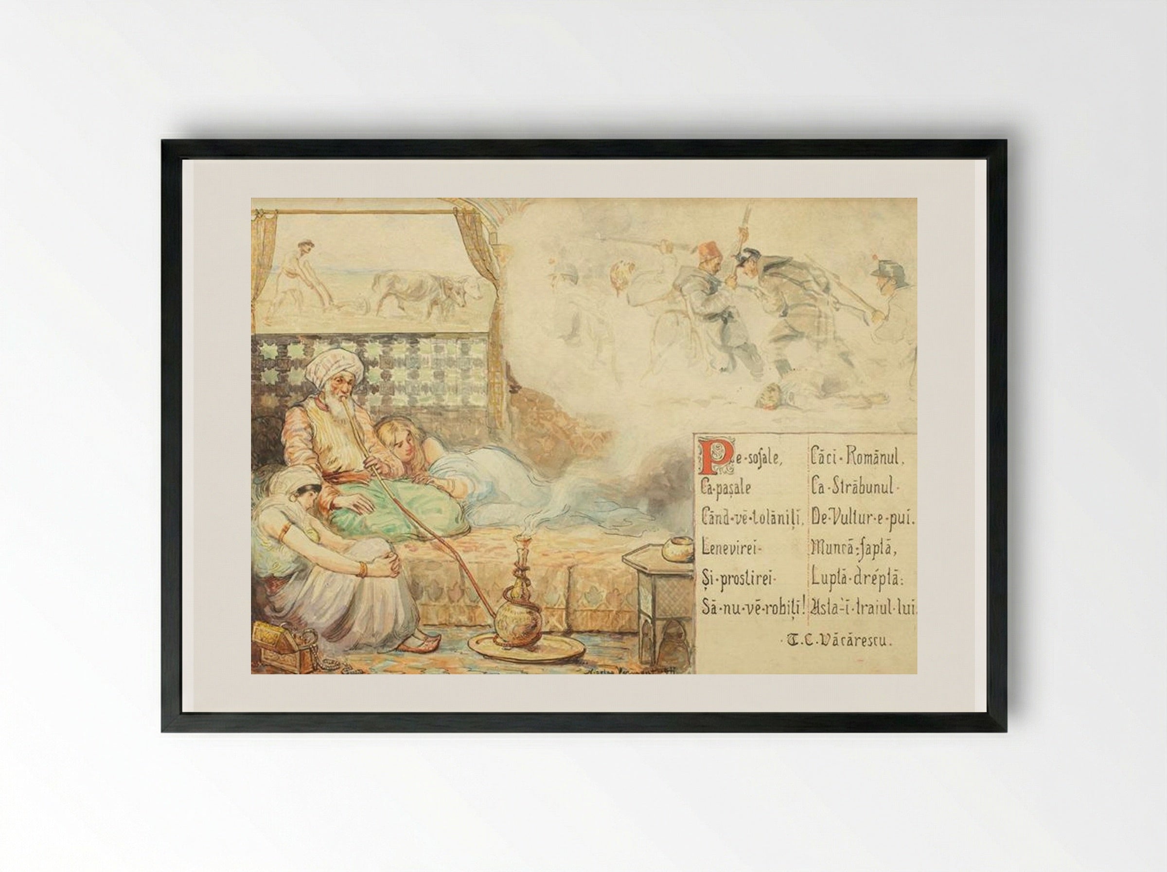 Romanian Stories - Nicolae Vermont - Framed Print Black