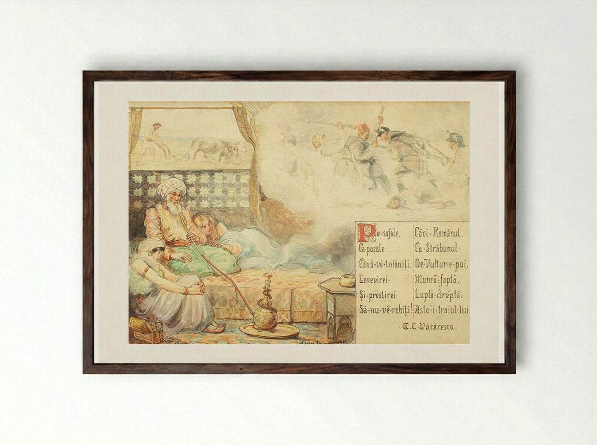 Romanian Stories - Nicolae Vermont - Framed Print Dark Wood