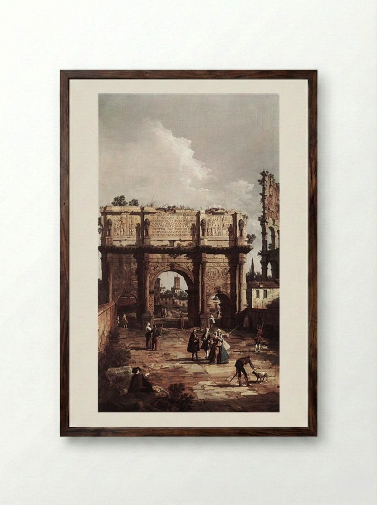 Rome: The Arch of Constantine - Canaletto - Framed Print Dark Wood