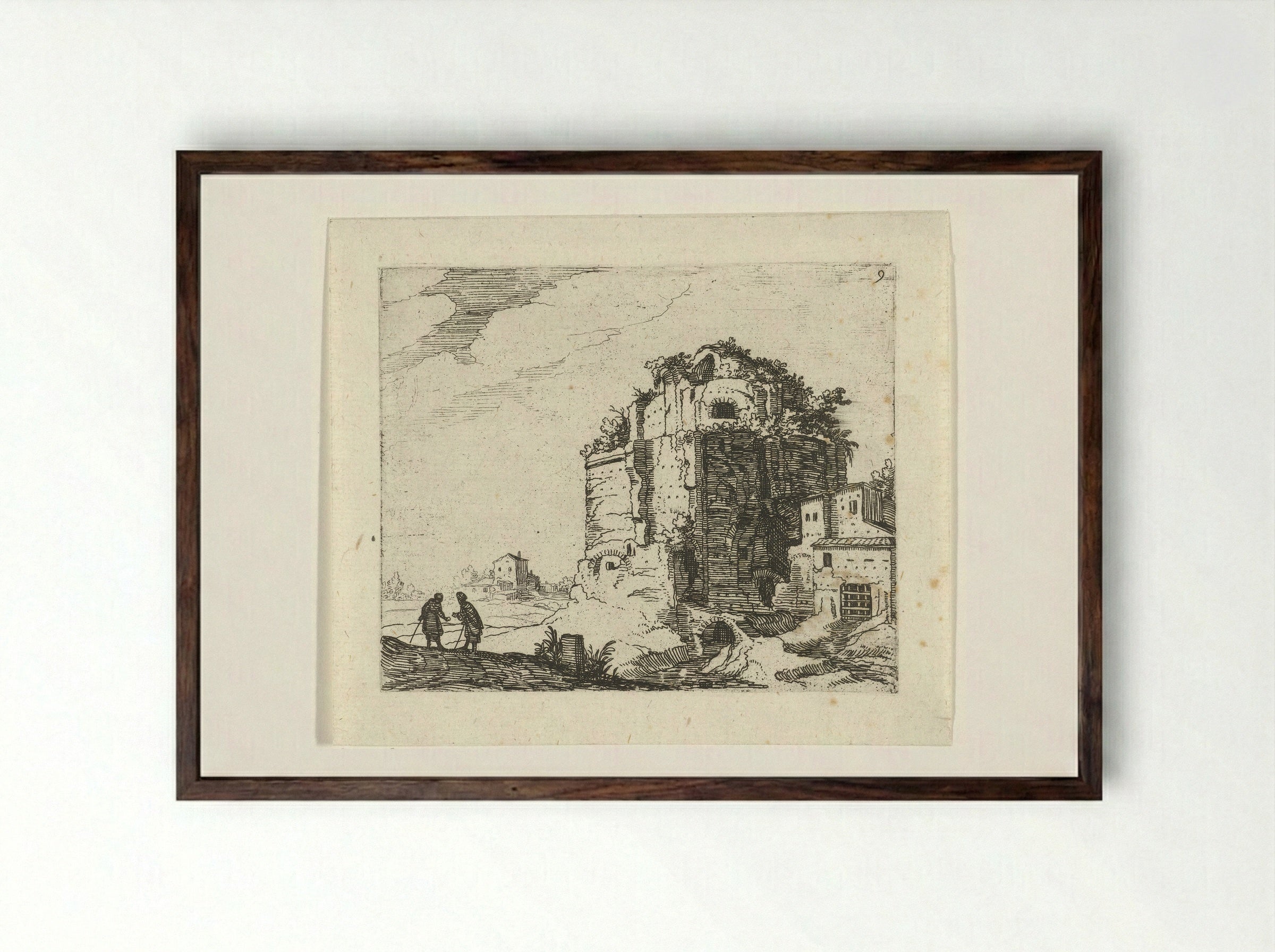 Romeinse ruïne - Guilliam van Nieulandt II - Framed Print Dark Wood