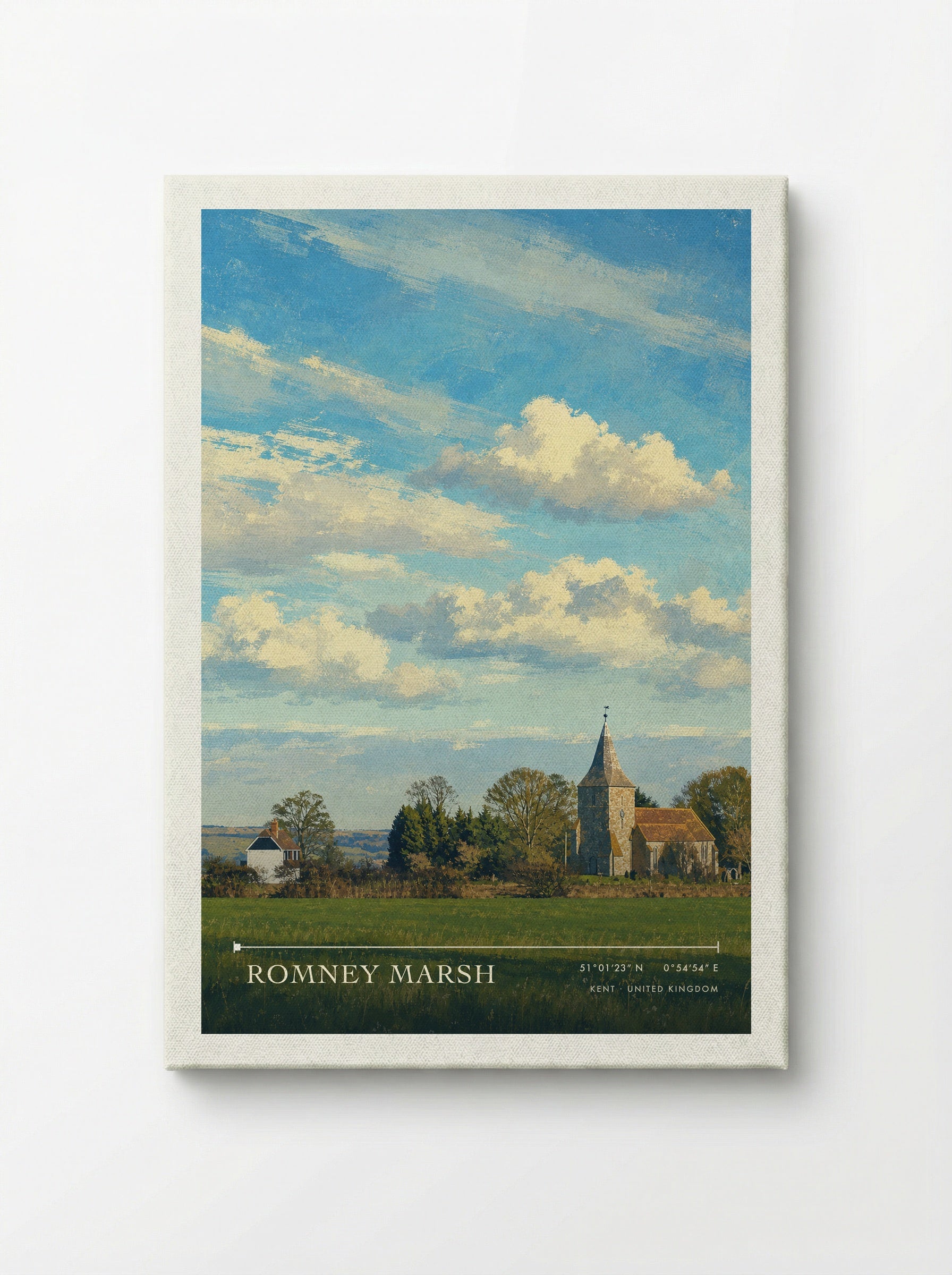 Romney Marsh Kent United Kingdom Travel Poster - Canvas