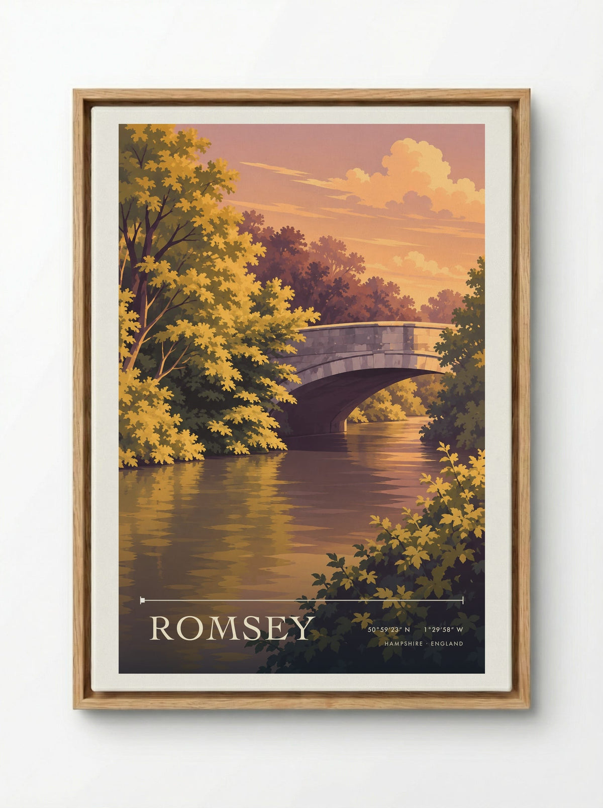 Romsey Hampshire | Travel Poster - Framed Canvas Wood