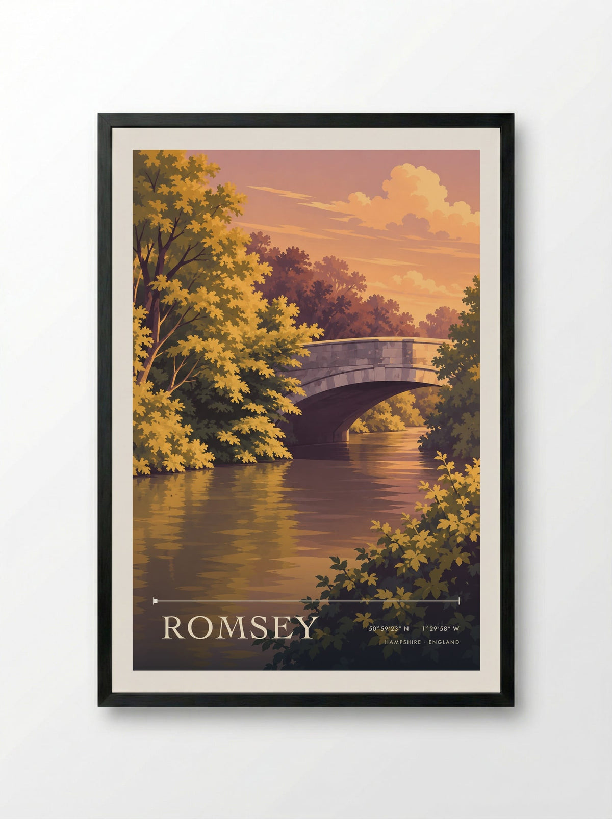 Romsey Hampshire | Travel Poster - Framed Print Black