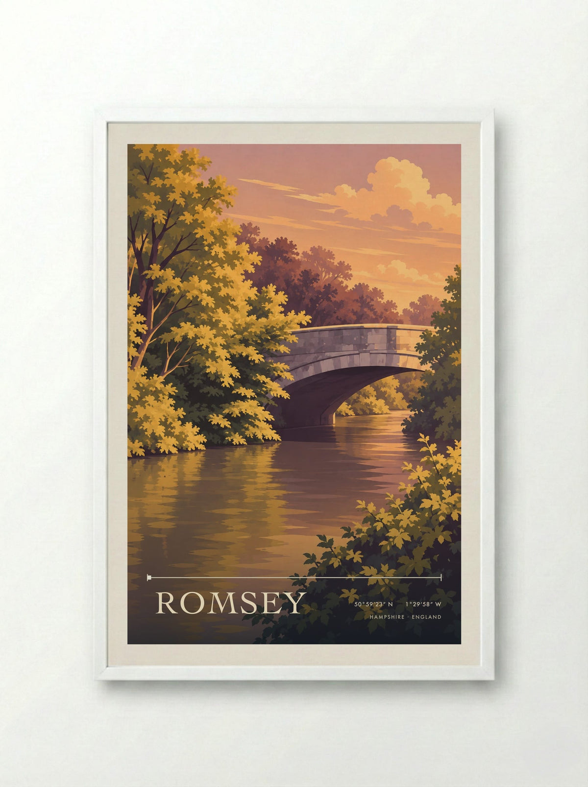 Romsey Hampshire | Travel Poster - Framed Print White