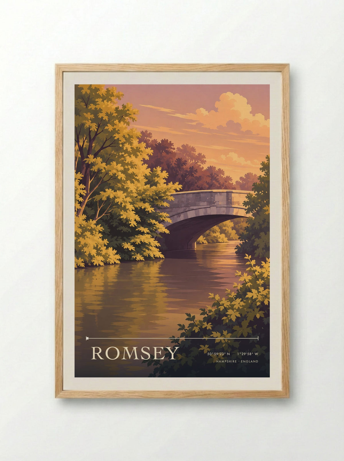Romsey Hampshire | Travel Poster - Framed Print Wood