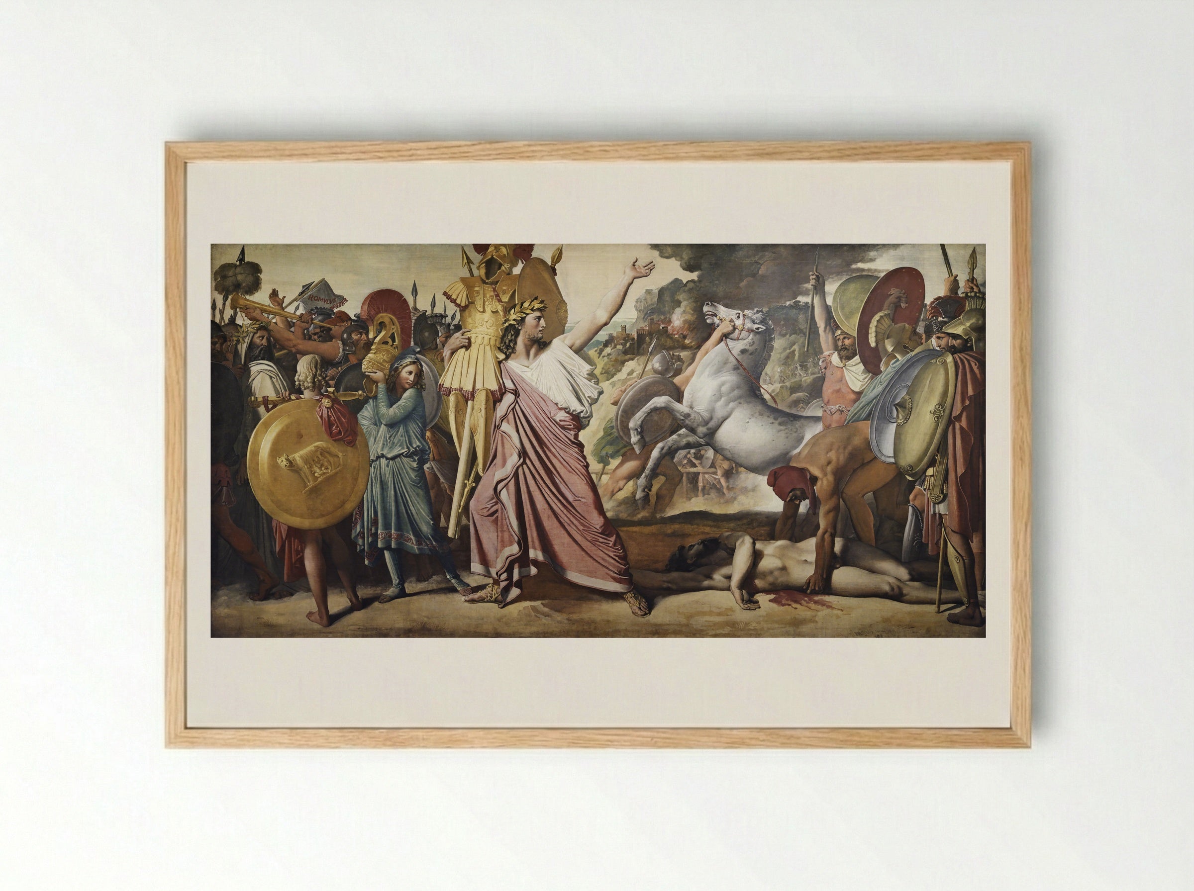 Romulus' Victory over Acron - Jean Auguste Dominique Ingres - Framed Print Wood
