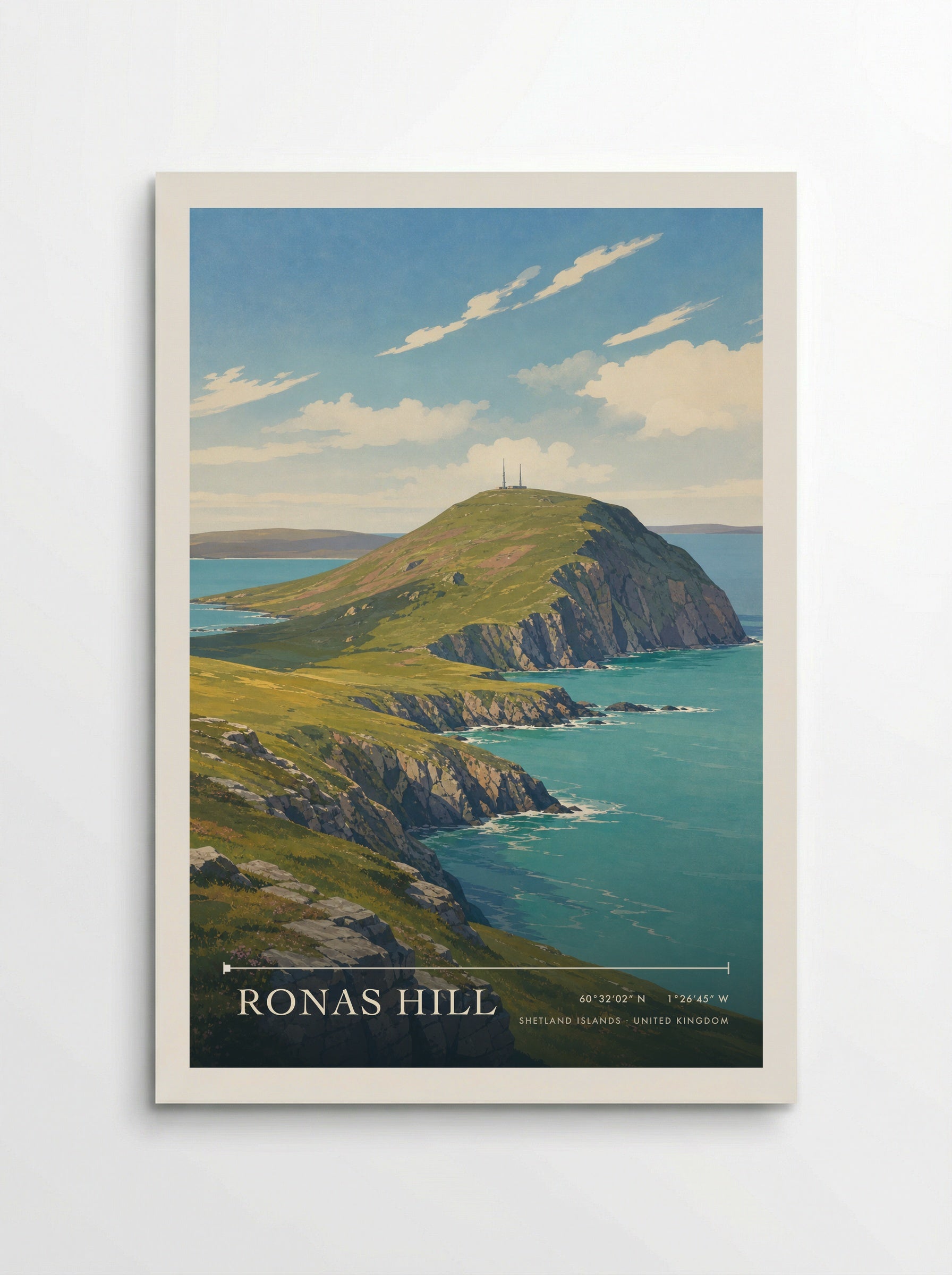 Ronas Hill Shetland Islands United Kingdom Travel Poster - Poster