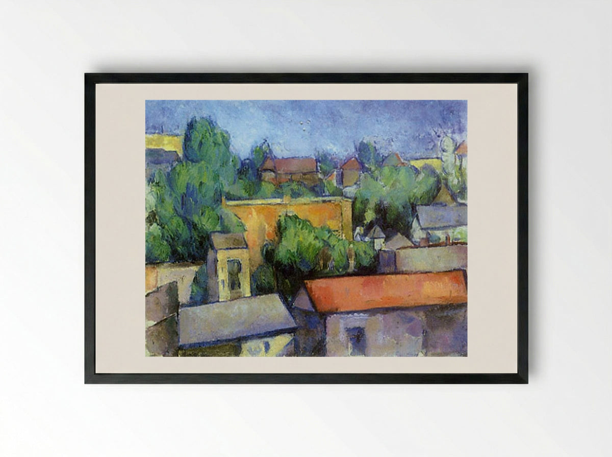 Roof Tops (View of Paris) - Paul Cézanne - Framed Print Black