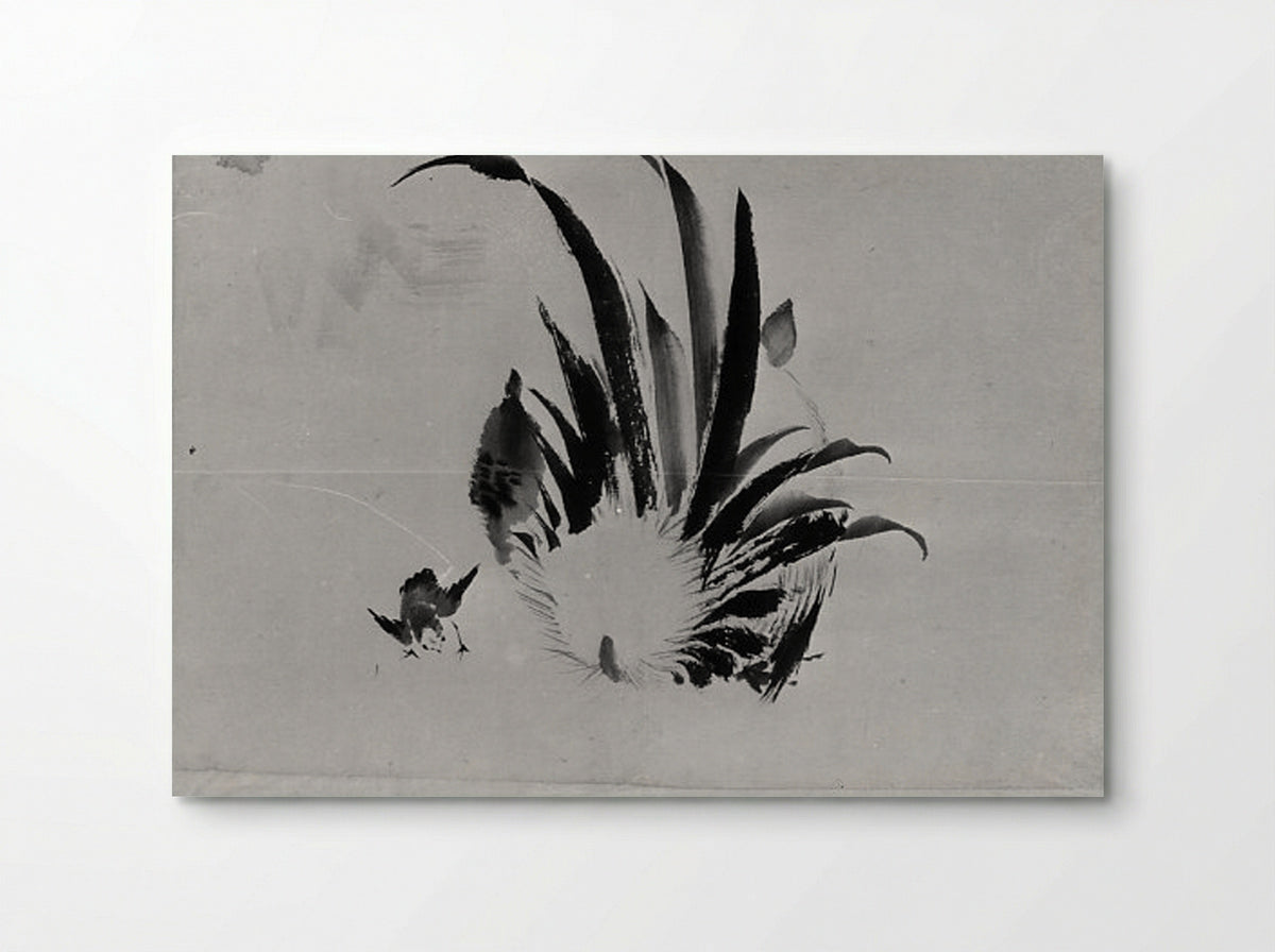 Rooster and Chick - Hokusai School - Poster