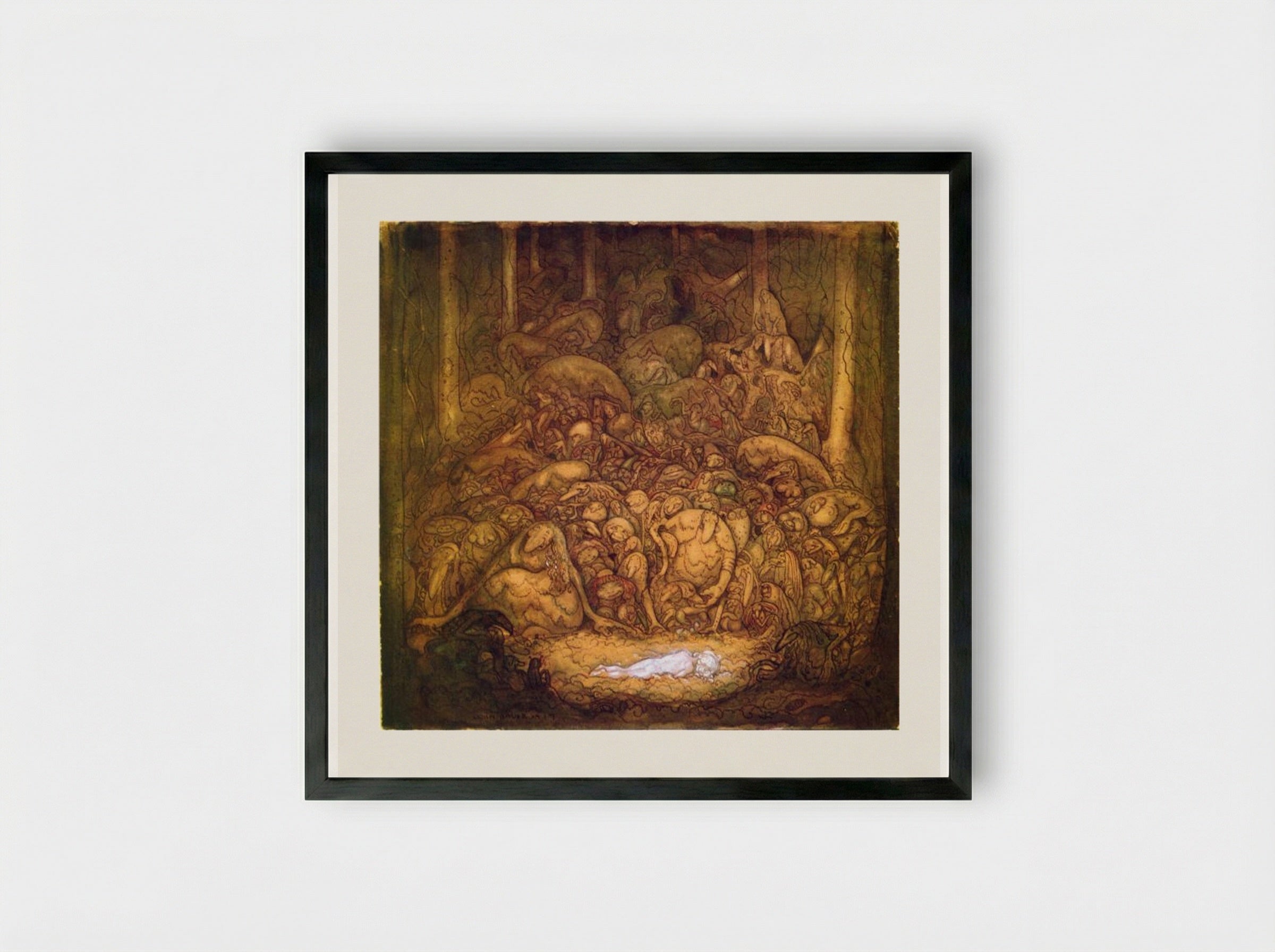 Root Trolls - John Bauer - Framed Print Black