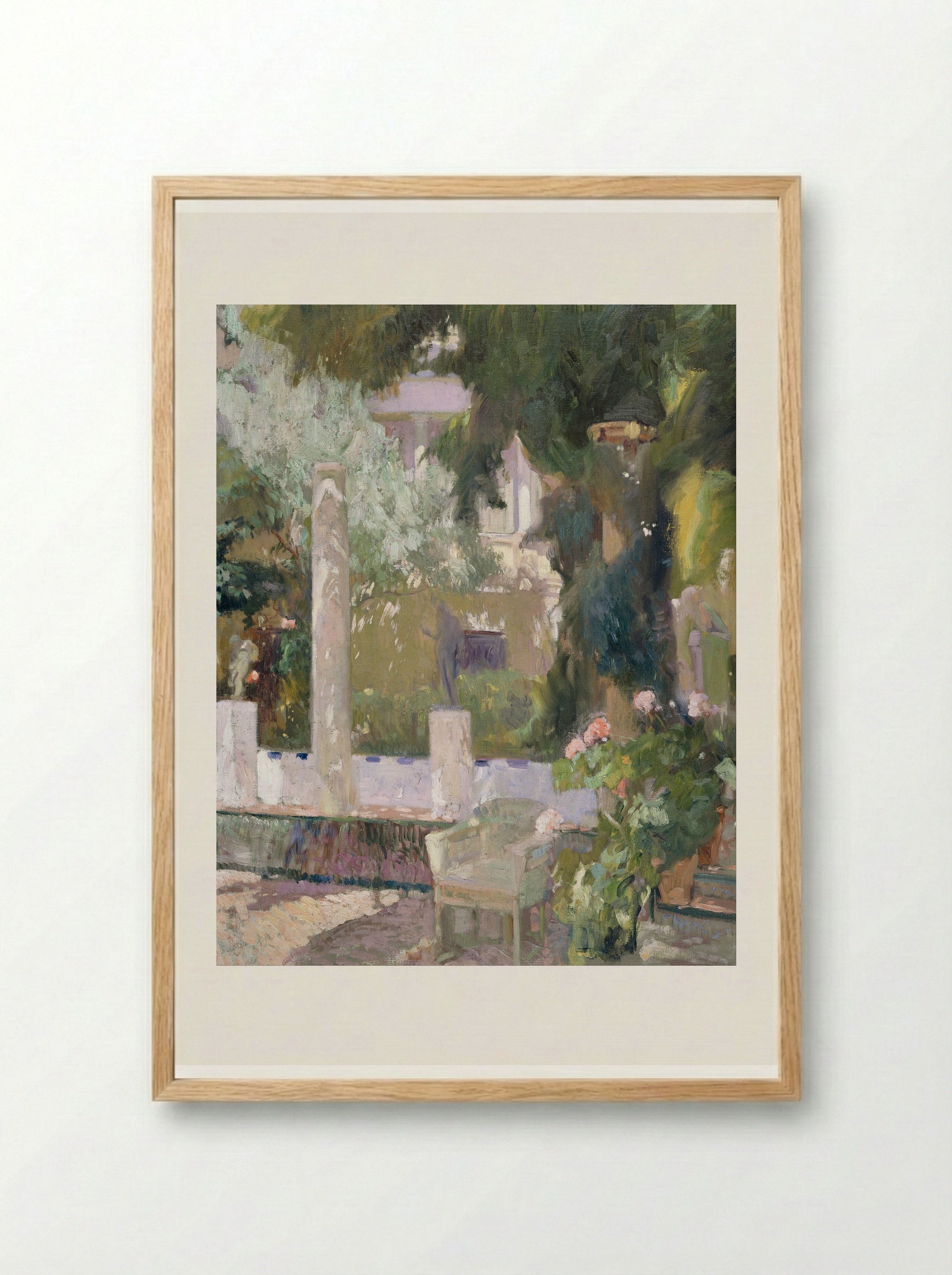 Rose Bush at the Sorolla House - Joaquín Sorolla - Framed Print Wood