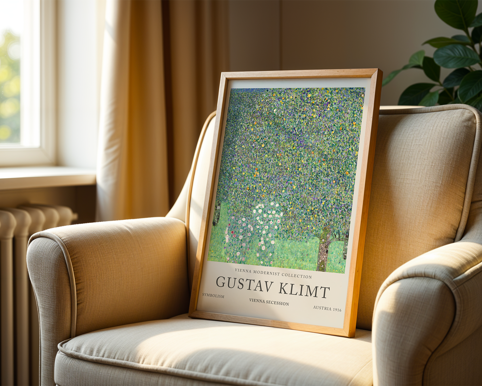 Rosebushes-under-the-Trees-(1905)---Gustav-Klimt mockup