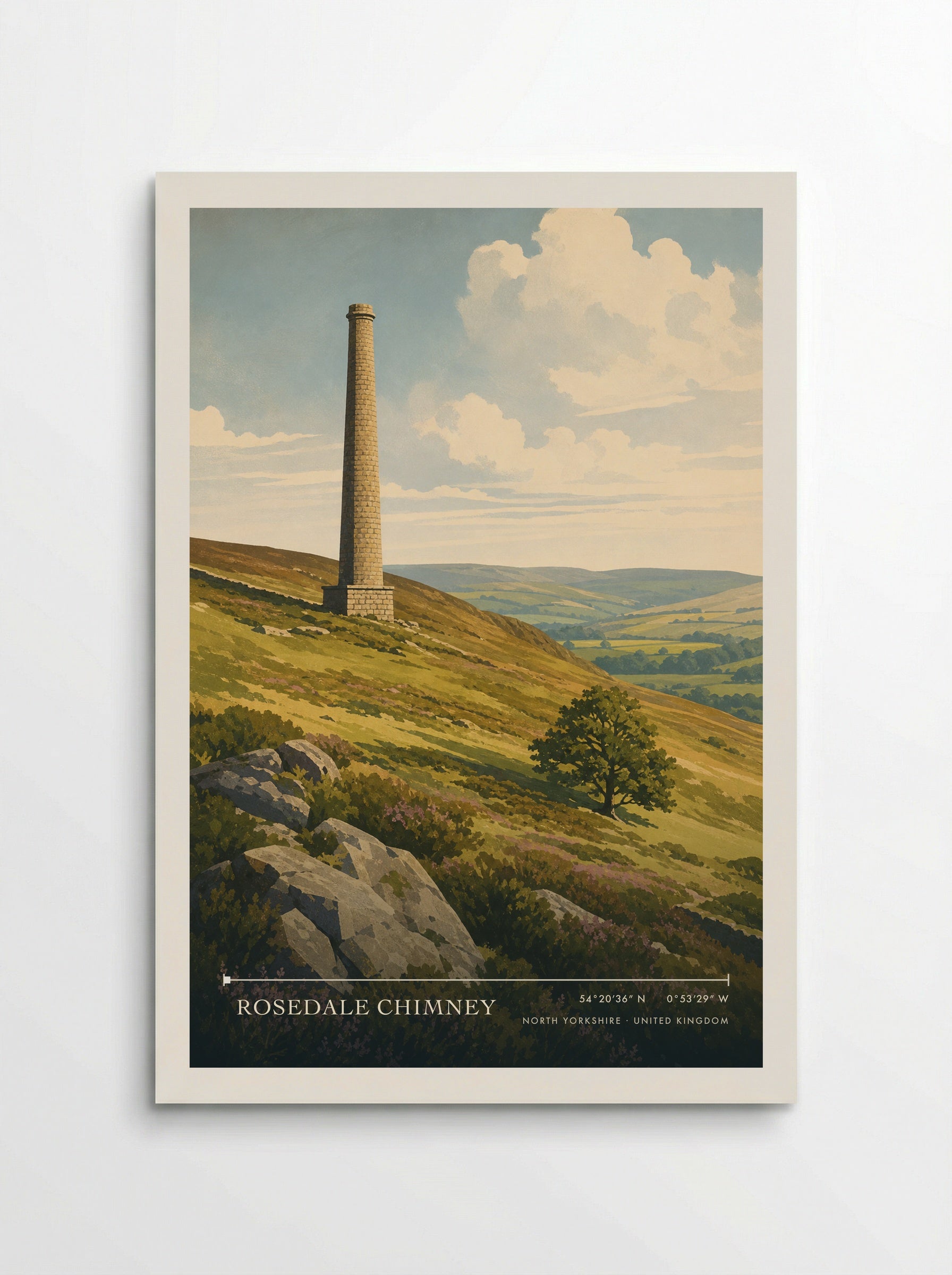 Rosedale Chimney North Yorkshire United Kingdom Travel Poster - Poster