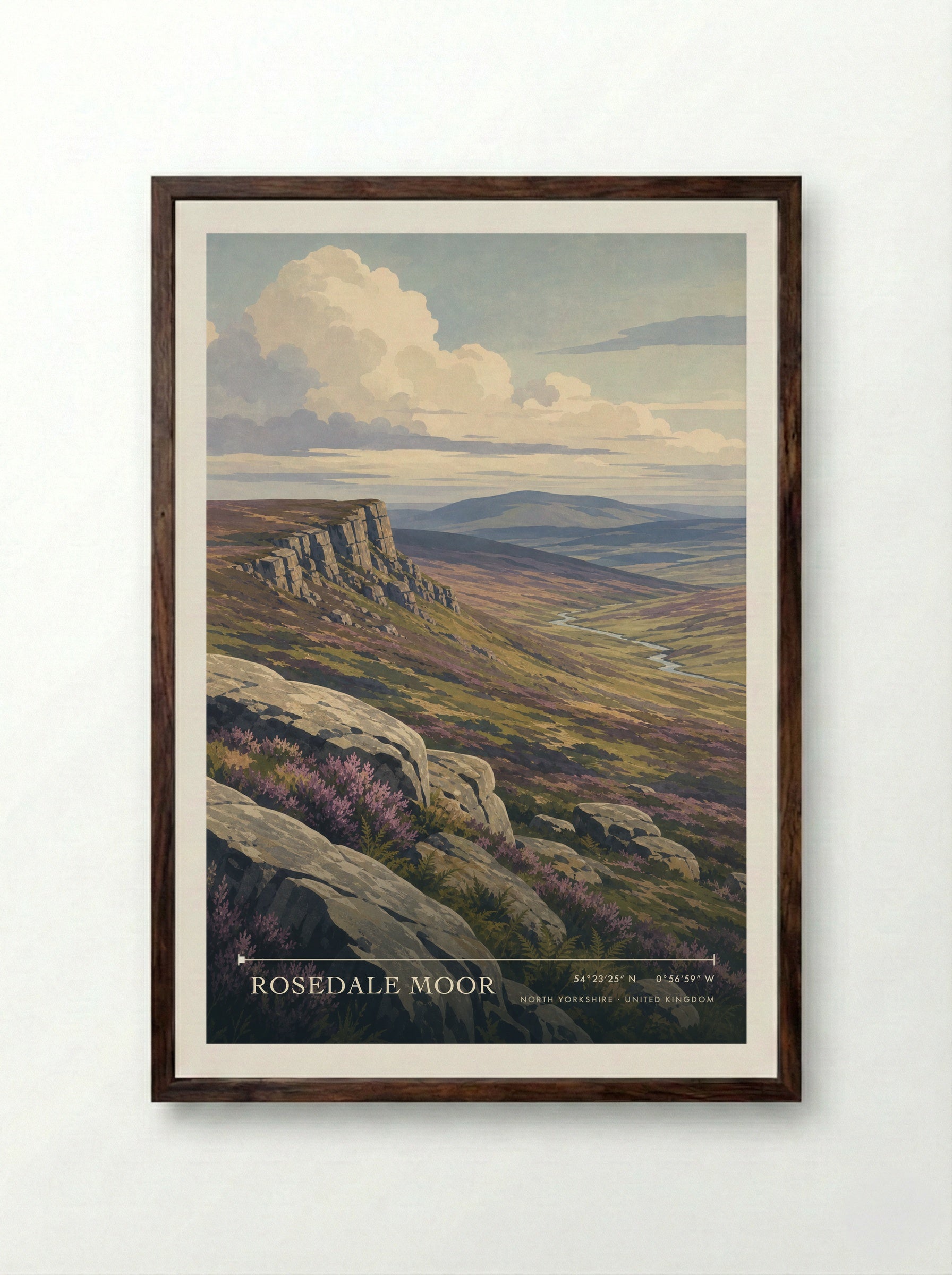 Rosedale Moor North Yorkshire United Kingdom Travel Poster - Framed Print Dark Wood