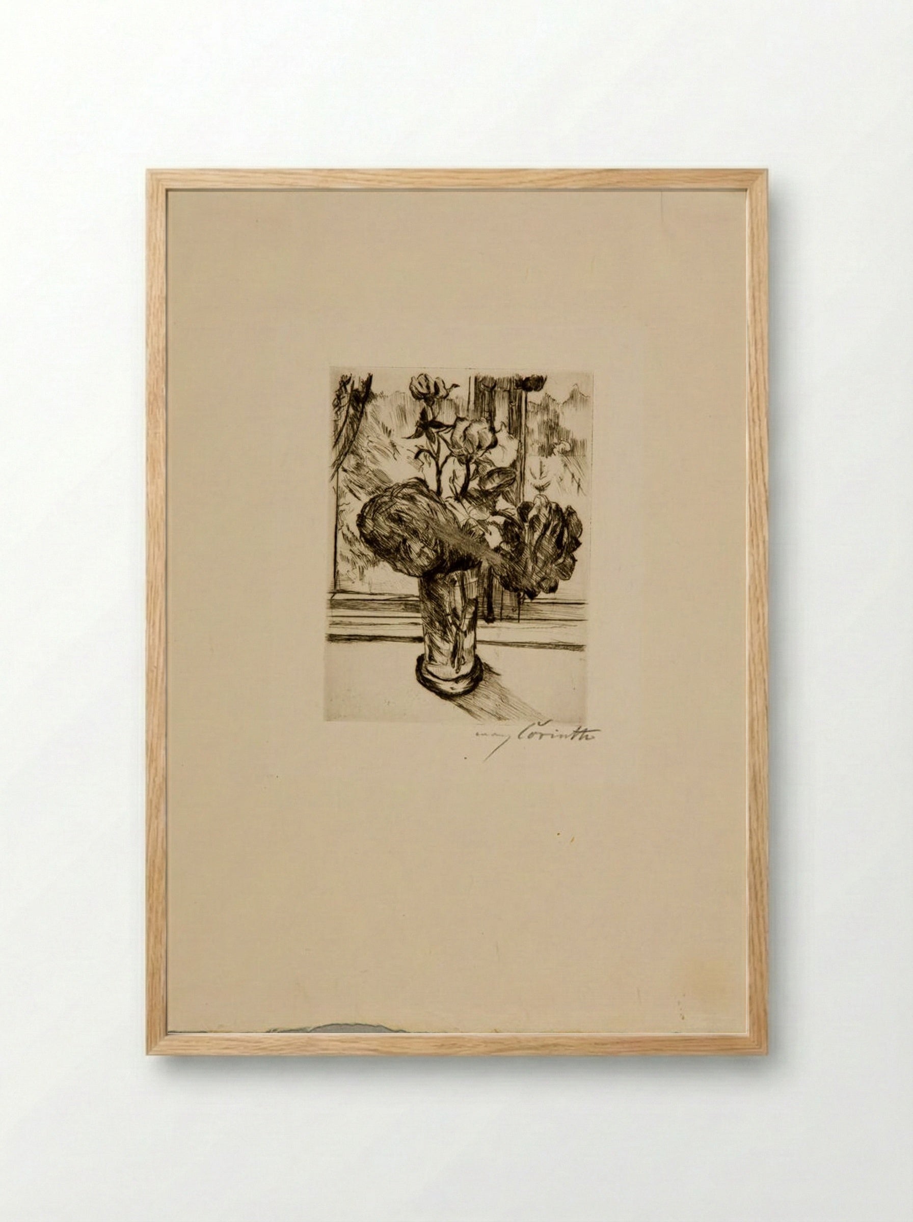 Roses in a Waterglass - Lovis Corinth - Framed Print Wood