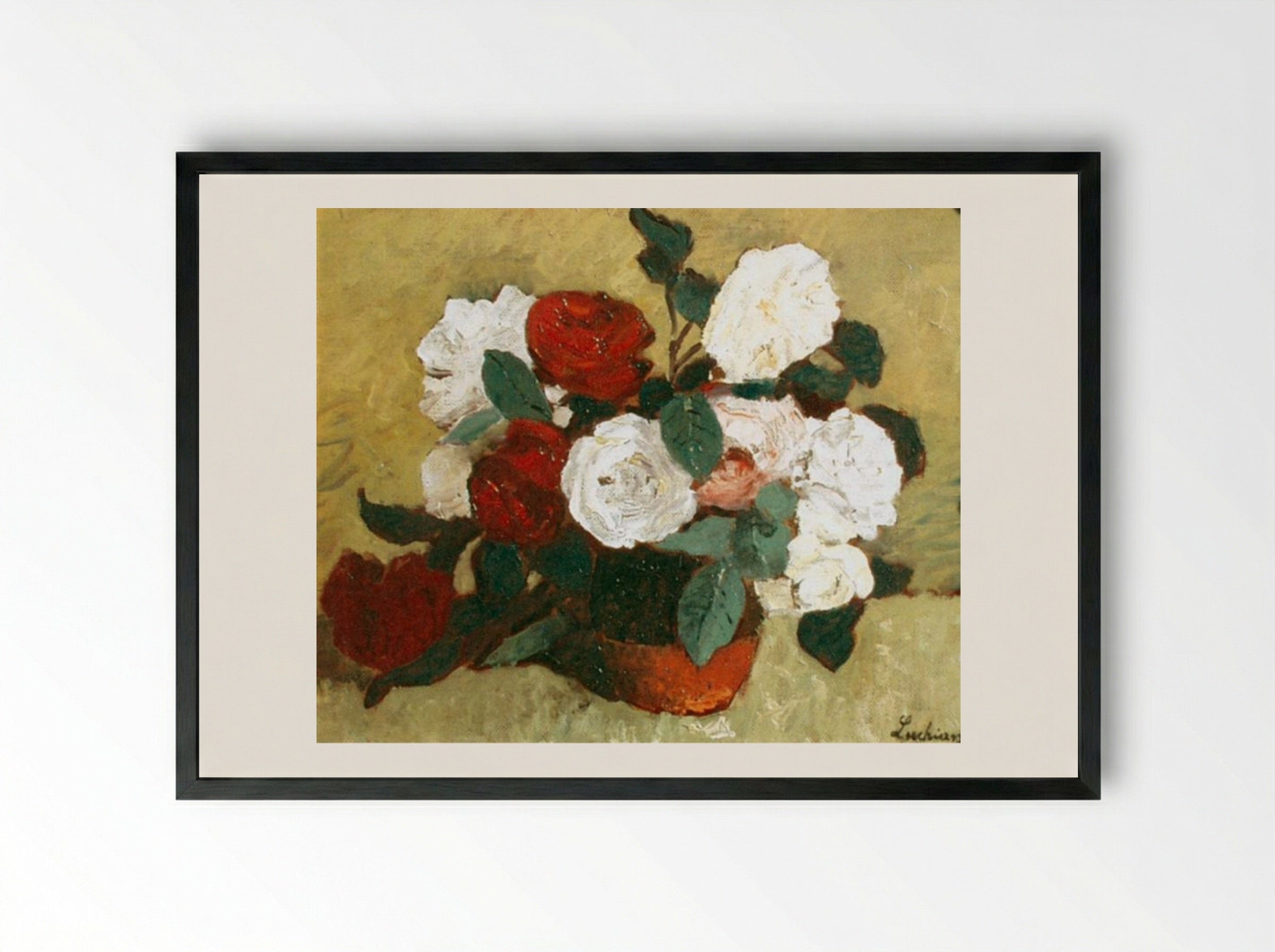 Roses - Stefan Luchian - Framed Print Black