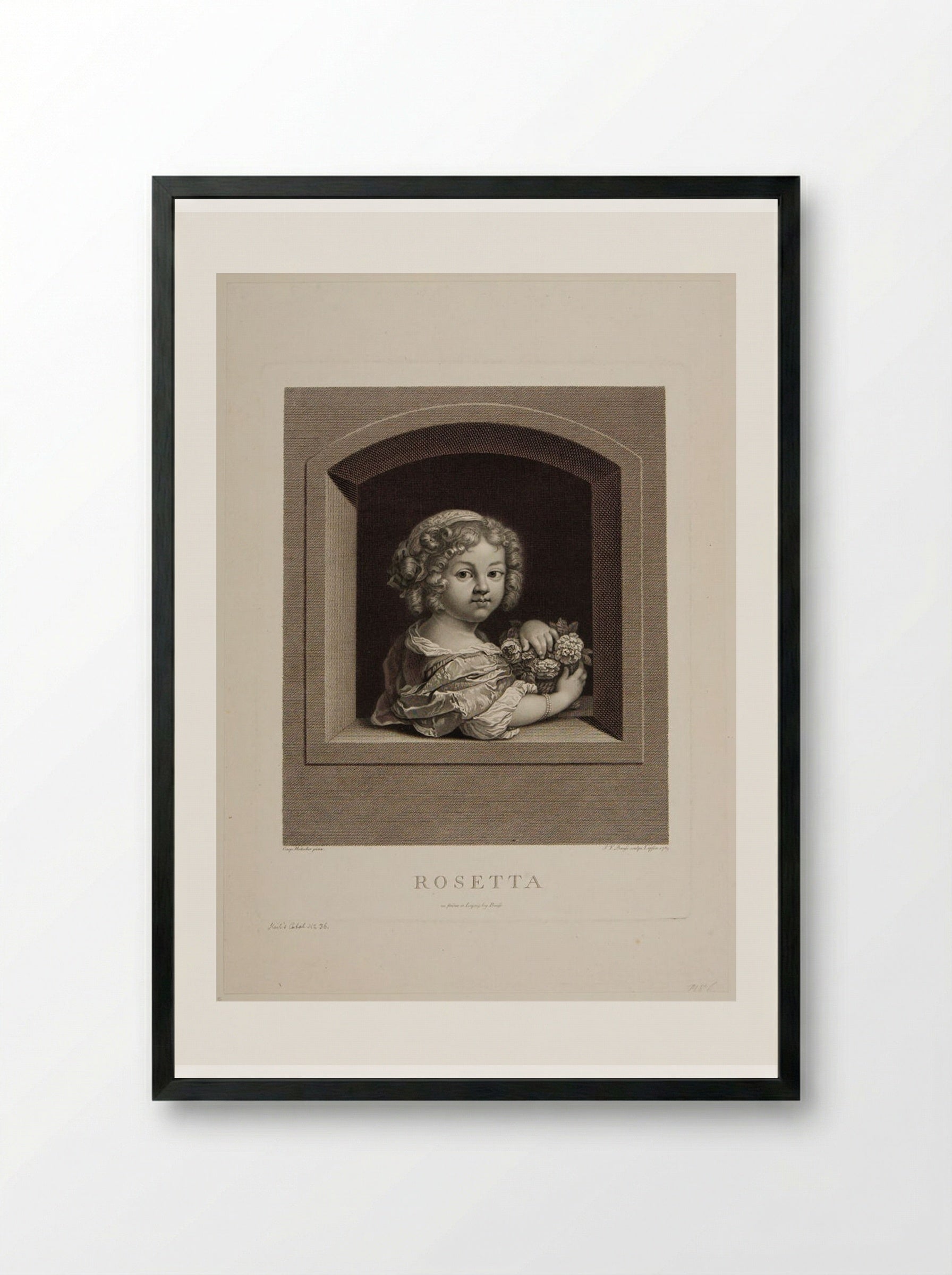 Rosetta - Johann Friedrich Bause - Framed Print Black