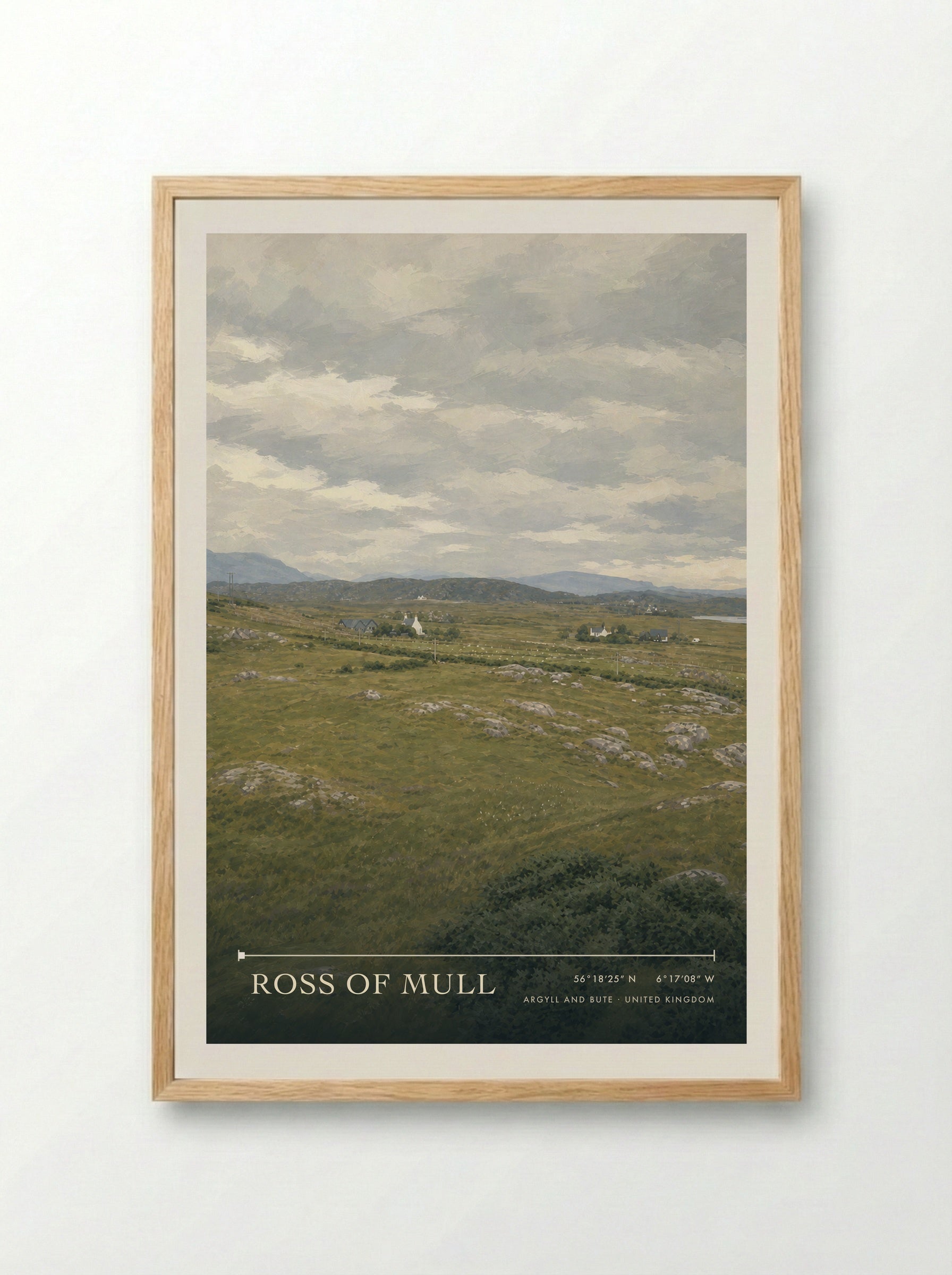 Ross of Mull Argyll and Bute United Kingdom Travel Poster - Framed Print Wood