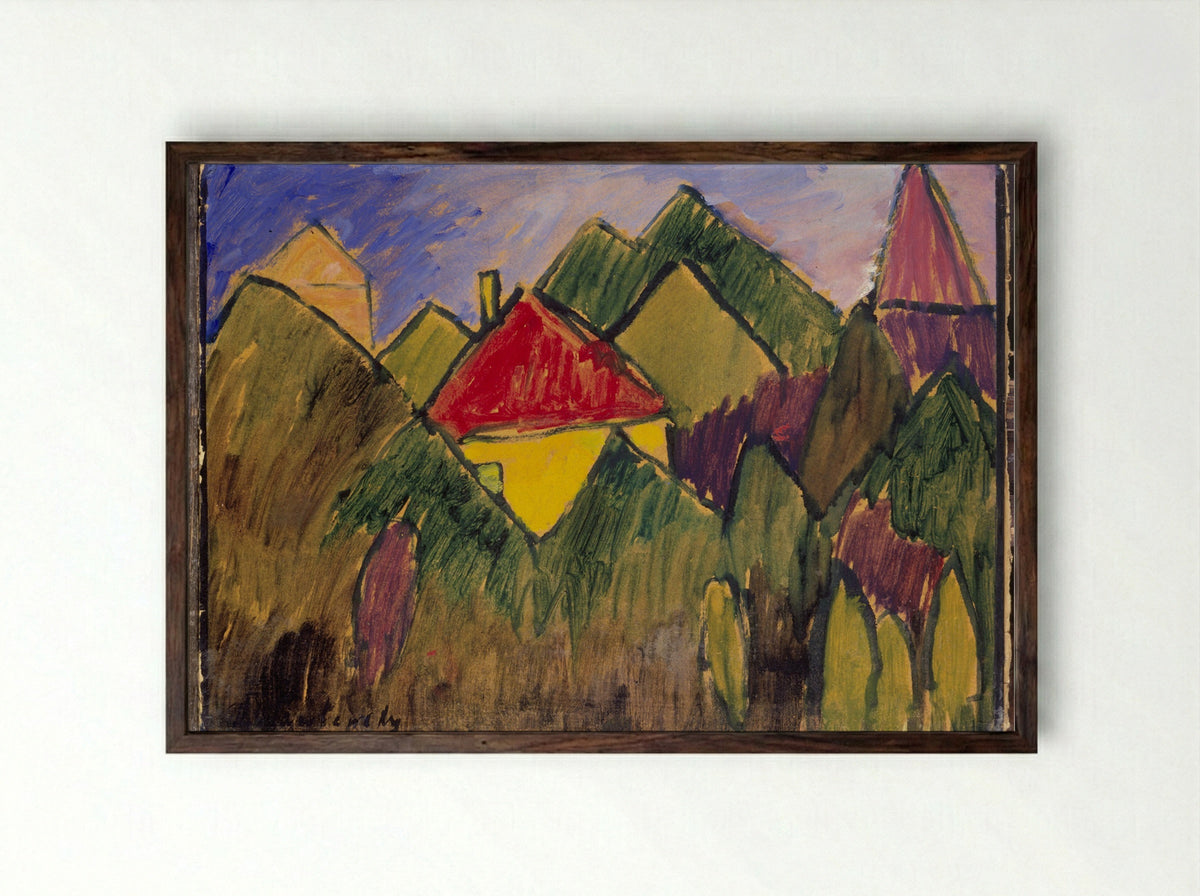 Rote Giebel (Red Gables) - Alexej von Jawlensky - Framed Print Dark Wood