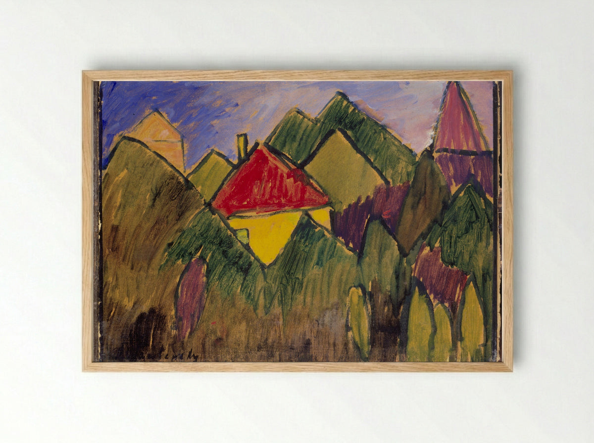 Rote Giebel (Red Gables) - Alexej von Jawlensky - Framed Print Wood