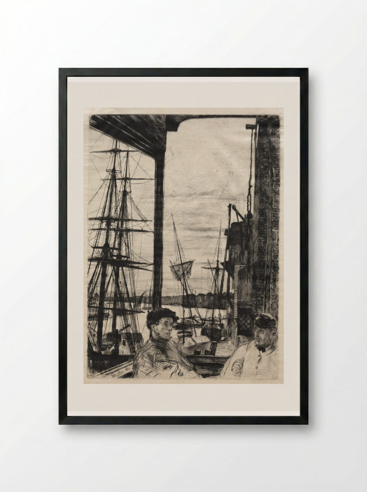 Rotherhithe - James McNeill Whistler - Framed Print Black