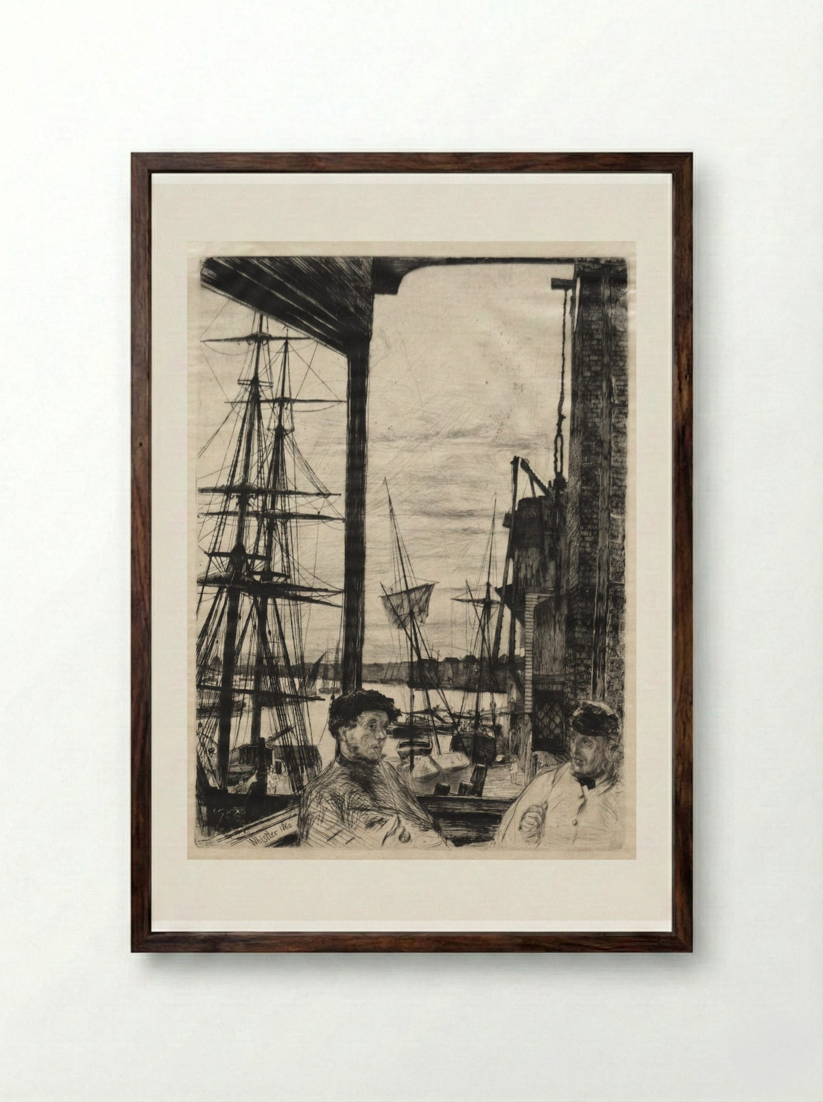 Rotherhithe - James McNeill Whistler - Framed Print Dark Wood