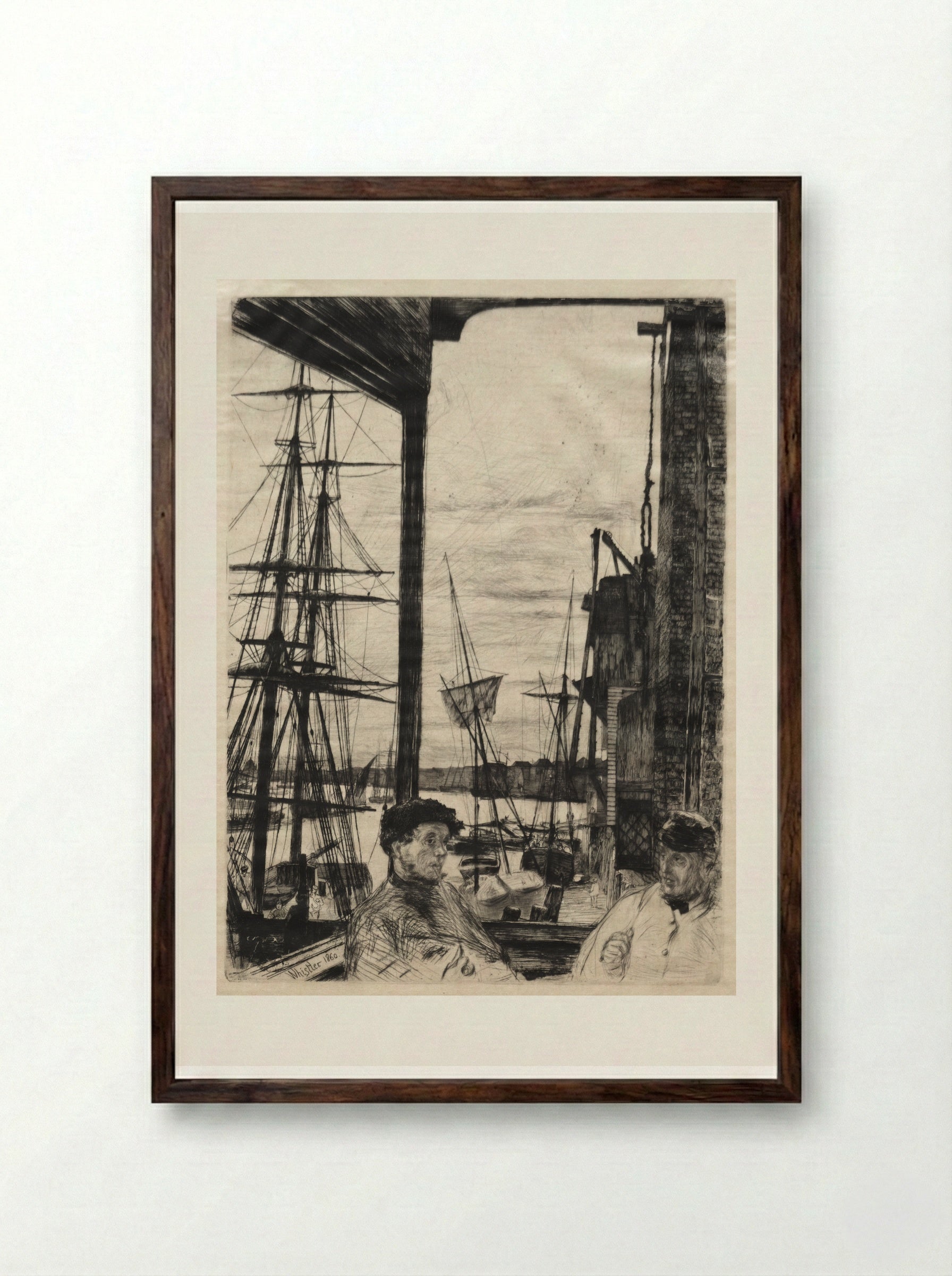 Rotherhithe - James McNeill Whistler - Framed Print Dark Wood