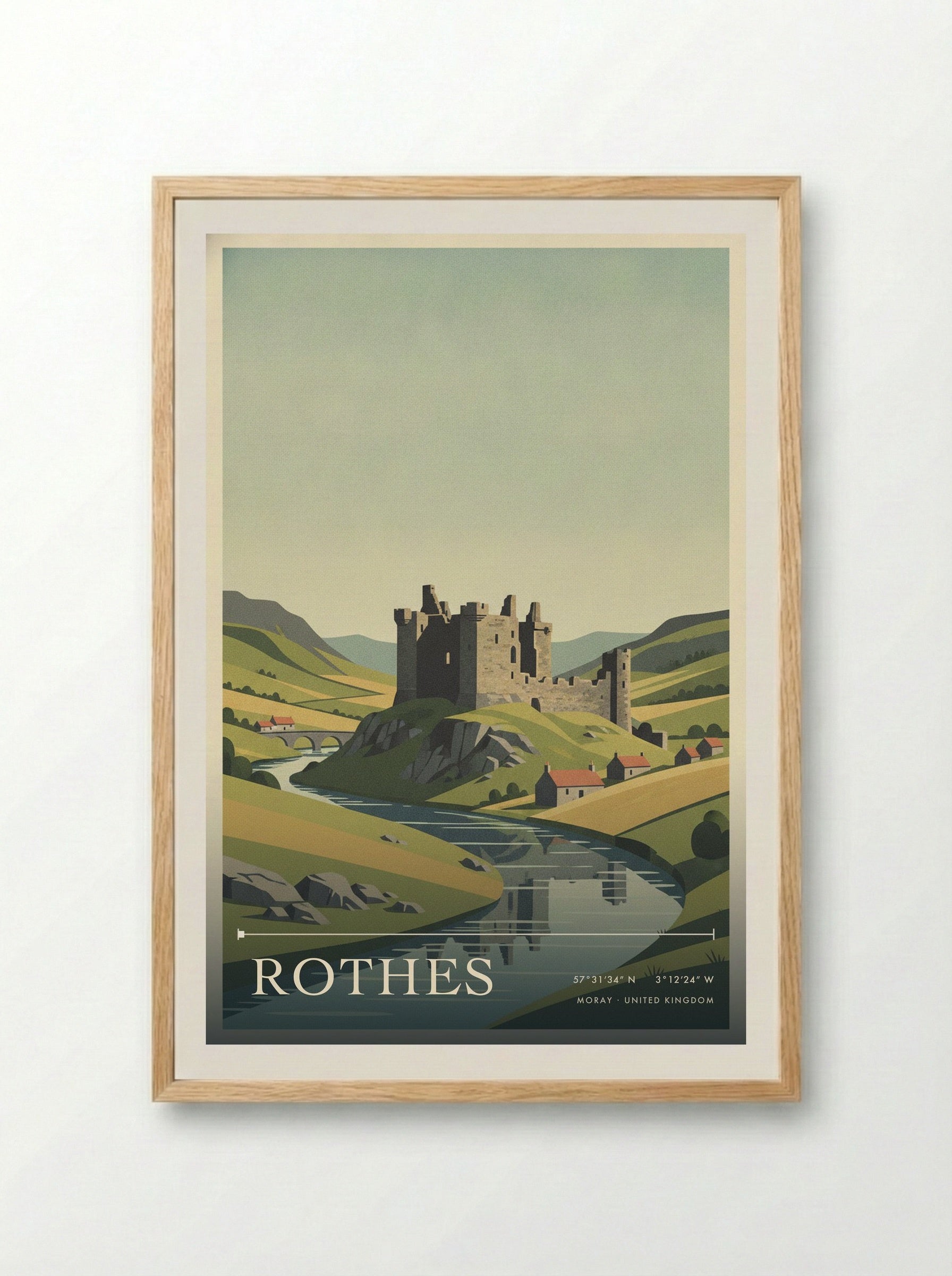 Rothes Moray United Kingdom Travel Poster - Framed Print Wood