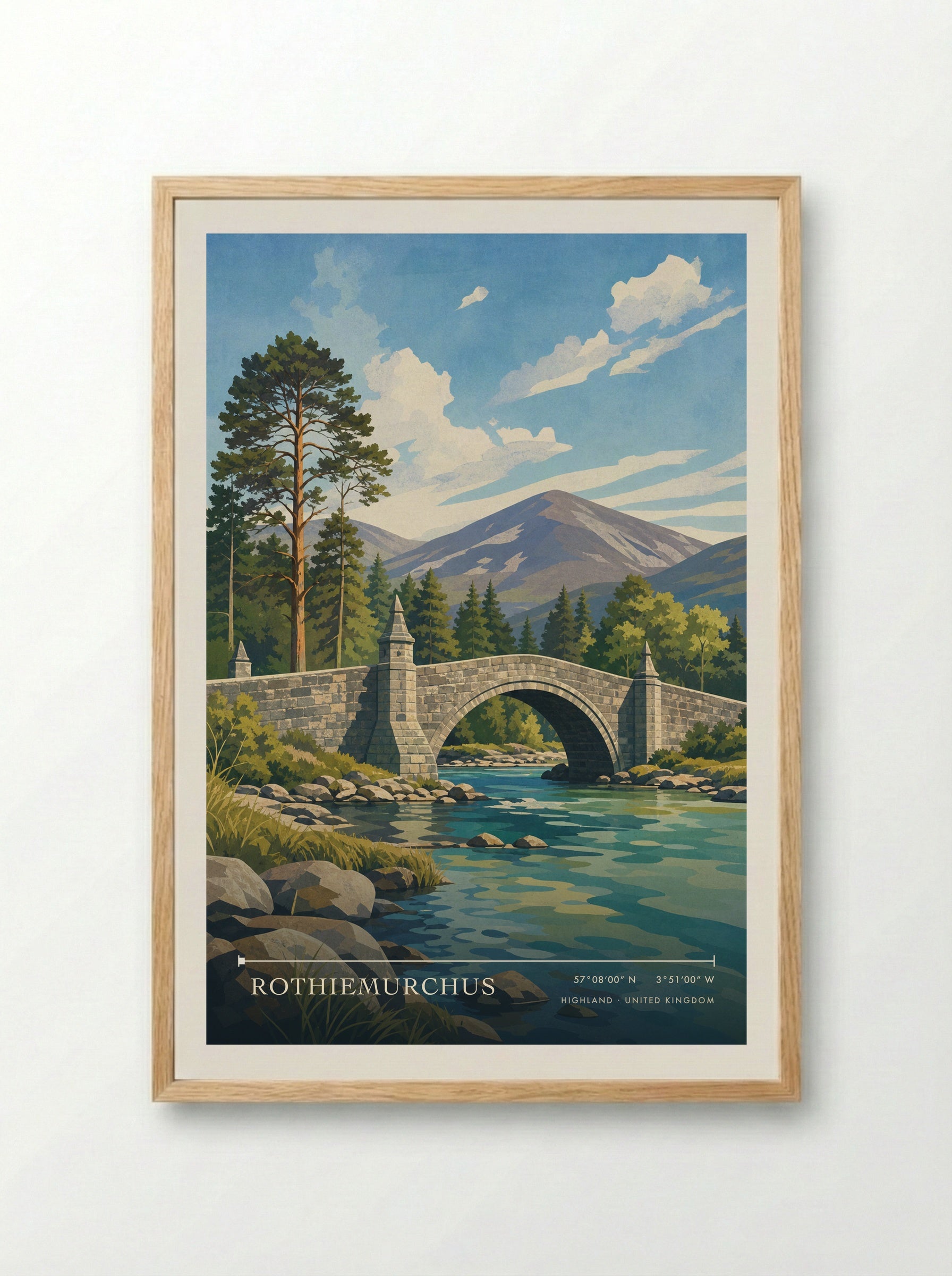 Rothiemurchus Highland United Kingdom Travel Poster - Framed Print Wood