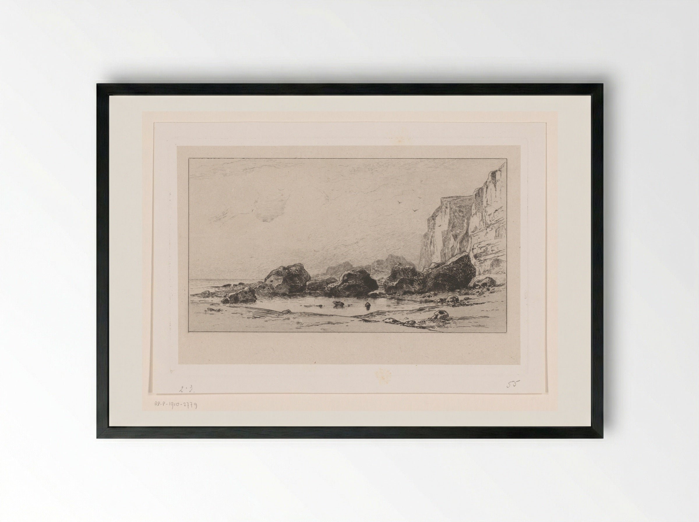Rotsblokken bij Veules - Carel Nicolaas Storm van 's-Gravesande - Framed Print Black