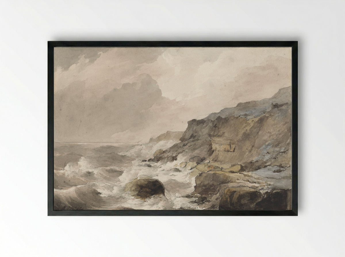 Rotskust te Boulogne sur Mer - Petrus Johannes Schotel - Framed Print Black