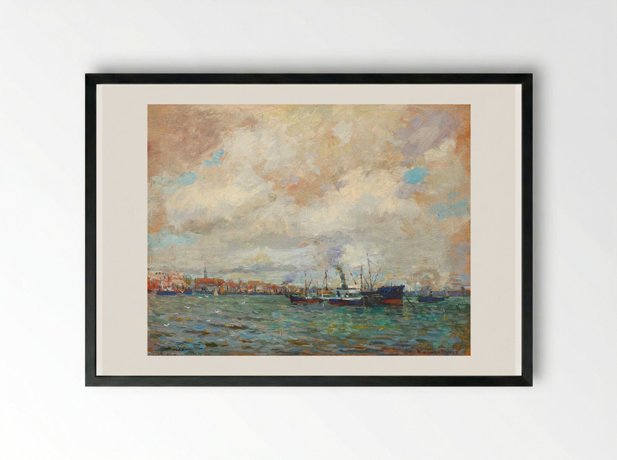 Rotterdam Port - Nicolae Vermont - Framed Print Black