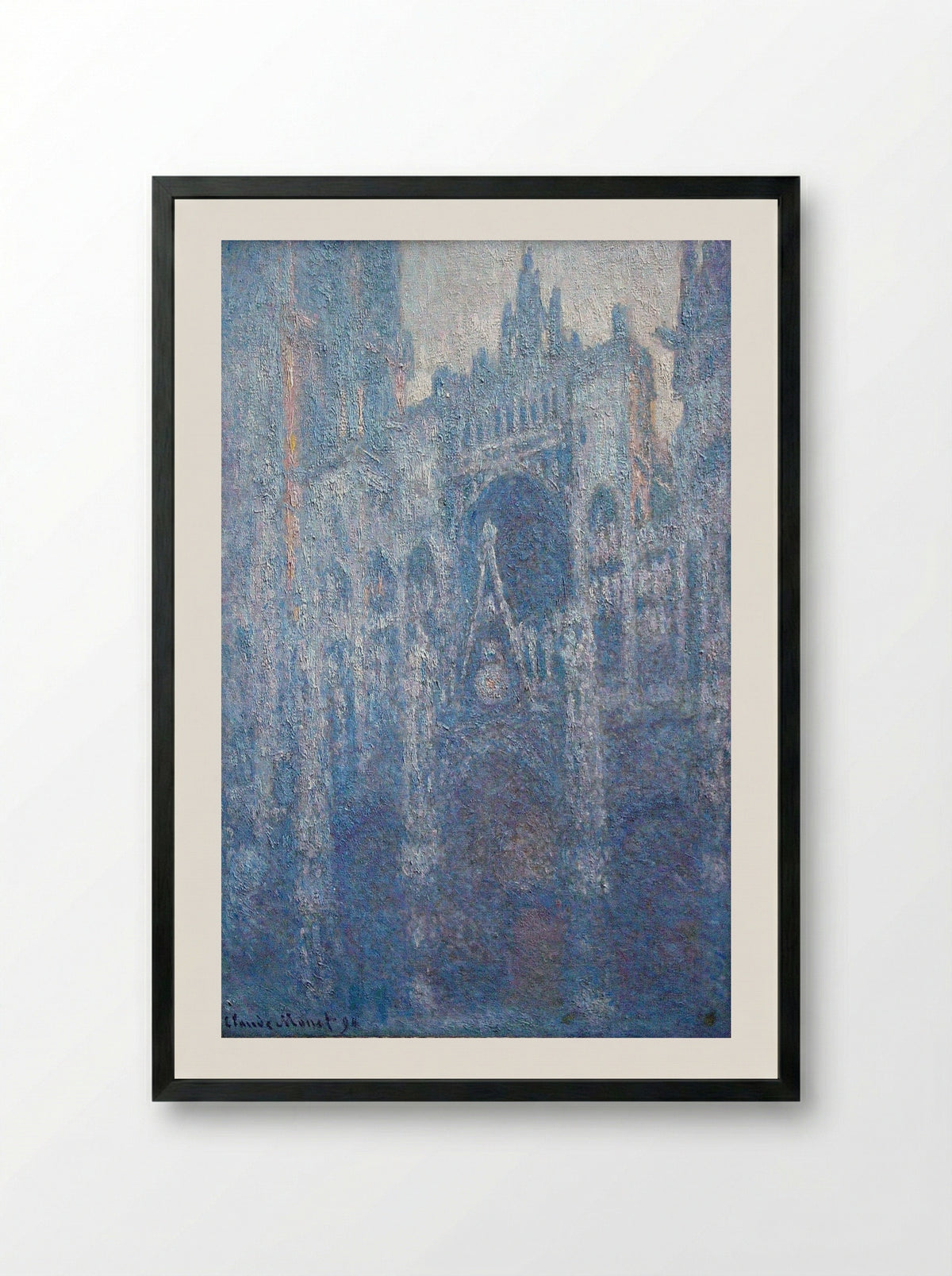 Rouen Cathedral, Clear Day - Claude Monet - Framed Print Black