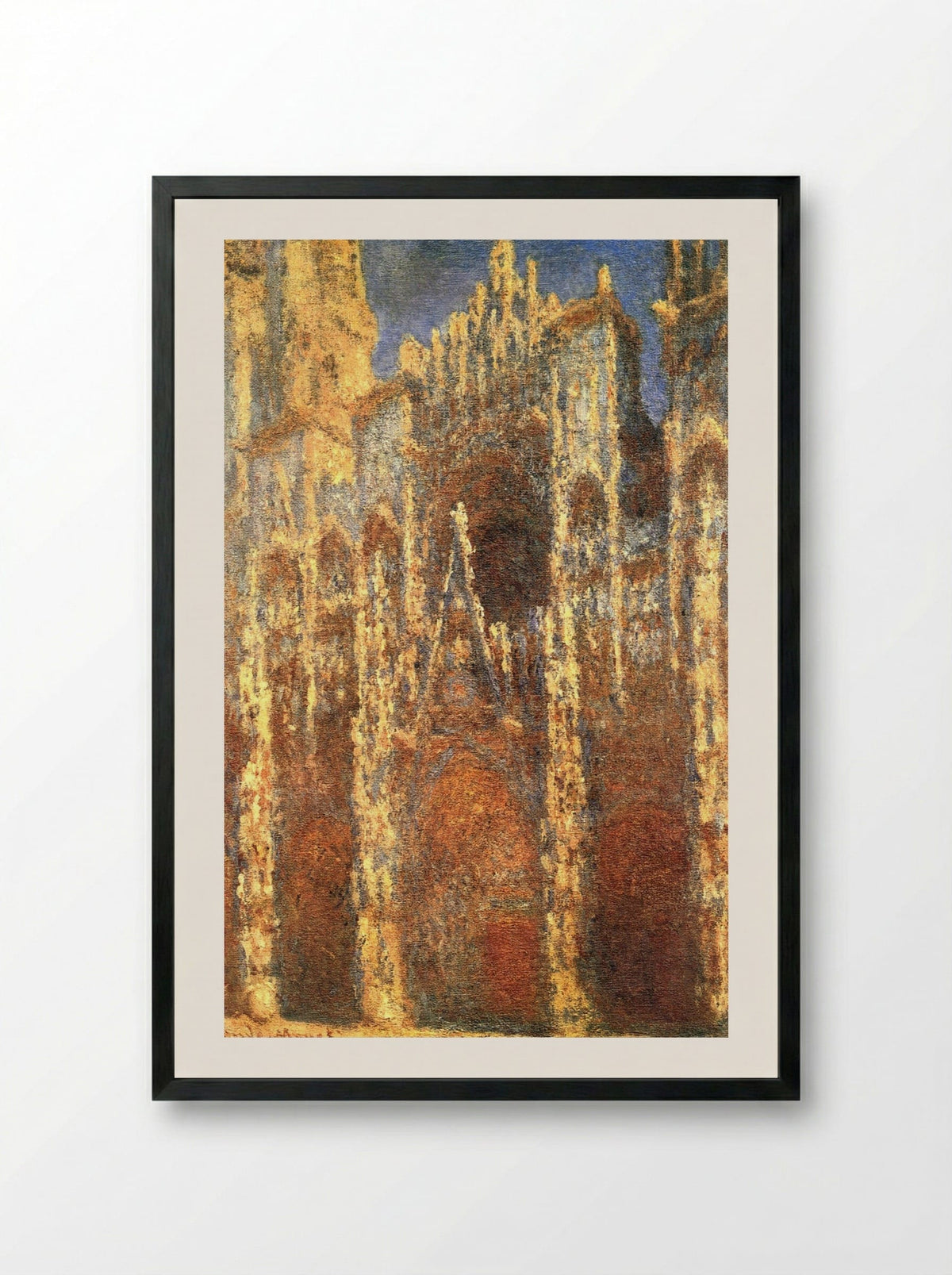 Rouen Cathedral, the Portal - Claude Monet - Framed Print Black