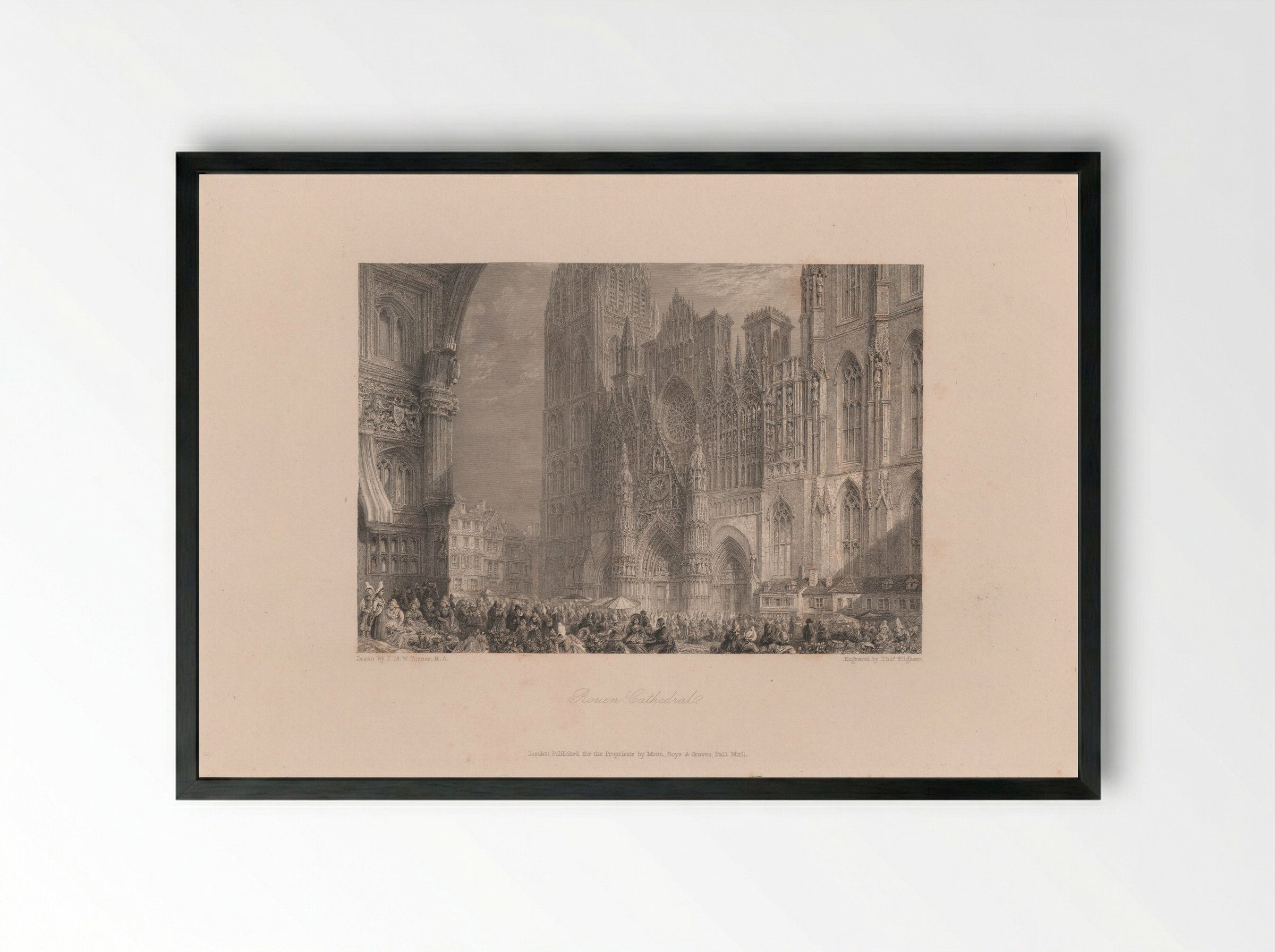 Rouen Cathedral - Thomas Higham - Framed Print Black