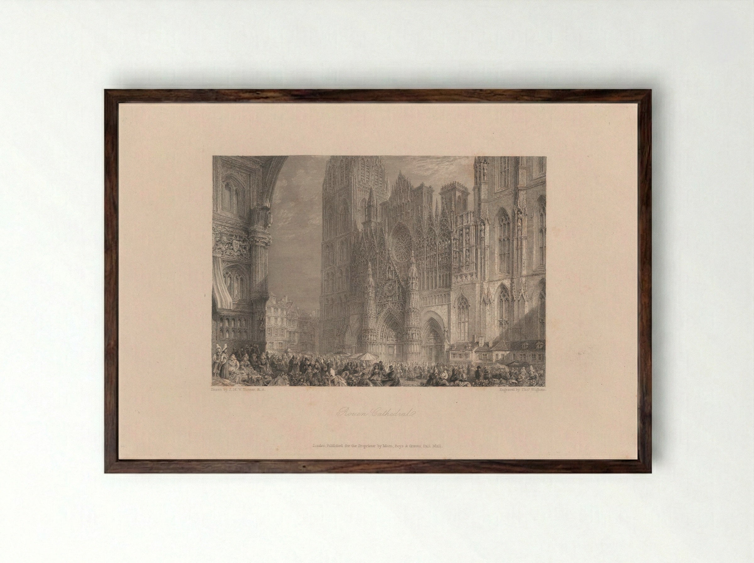 Rouen Cathedral - Thomas Higham - Framed Print Dark Wood